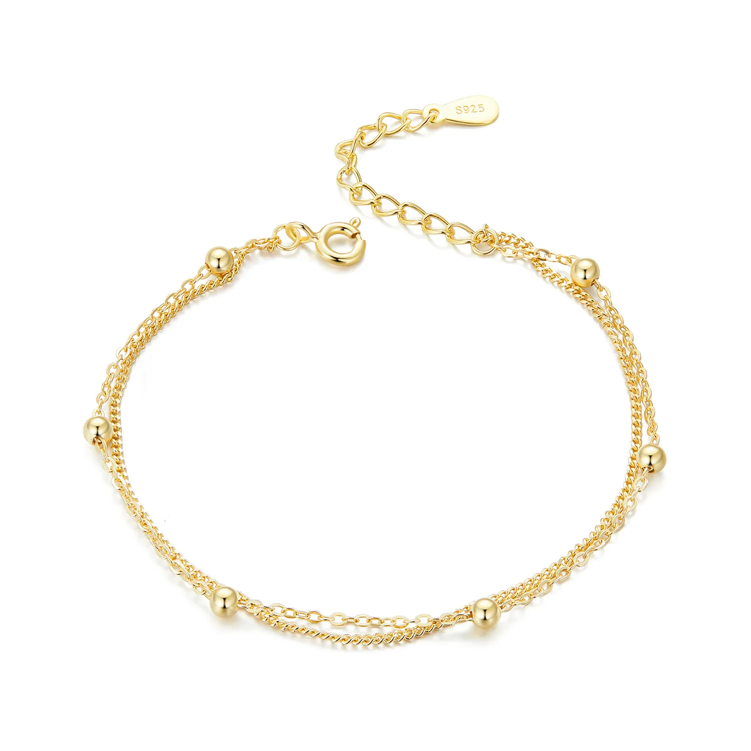 Brățară lanț cu mărgea de aur în stil Pandora - SCB131-B