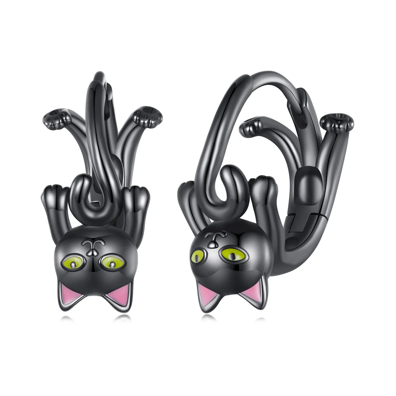 Cercei cu pisică neagră în stil Pandora - BSE798