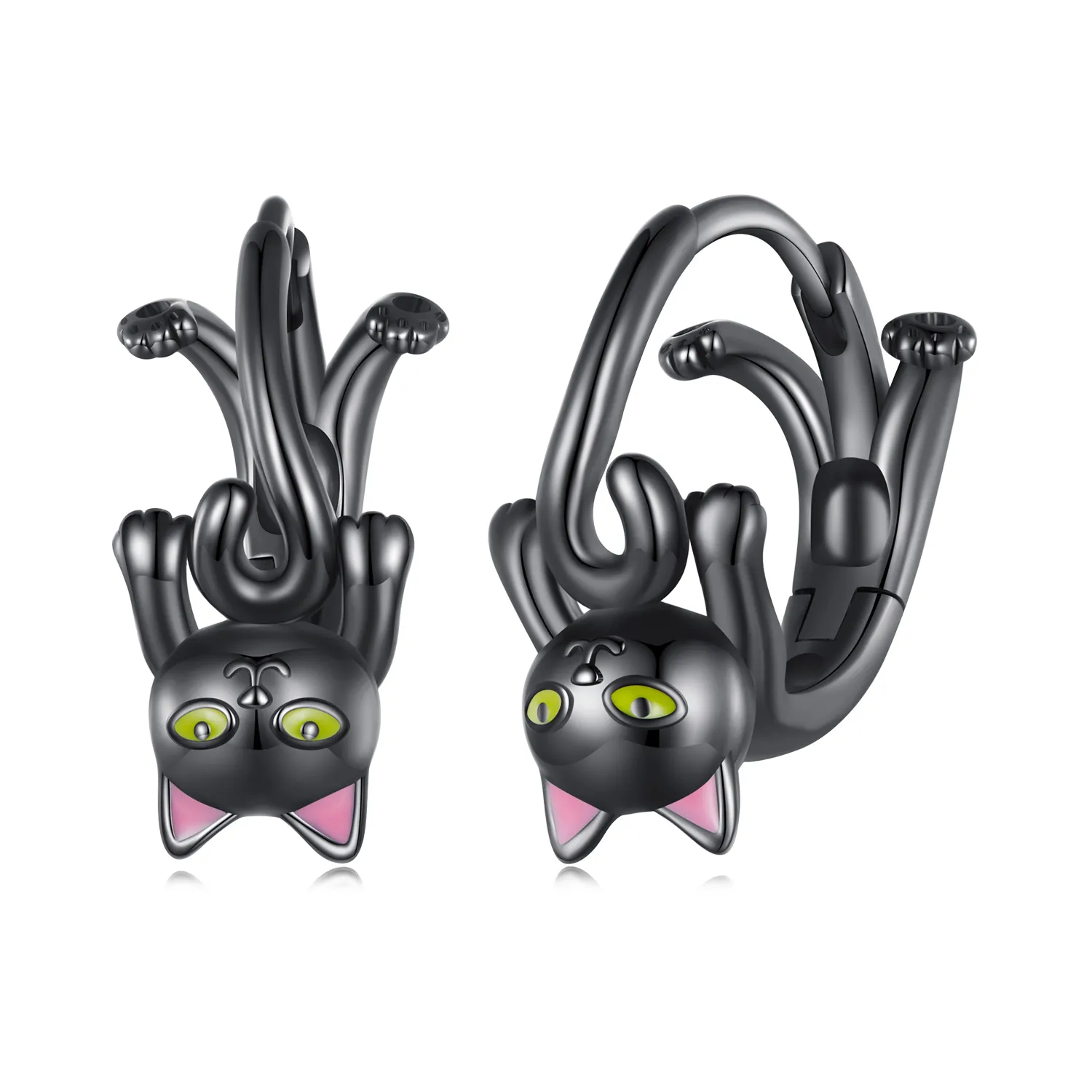 cercei cu pisică neagră în stil pandora bse798