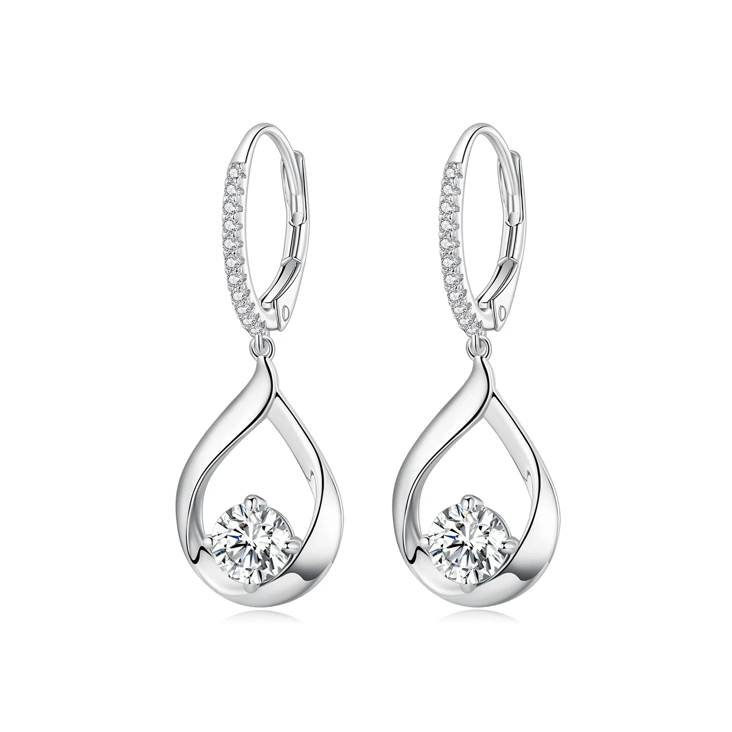 cercei pandora cu picătură din moissanite două certificate mse032