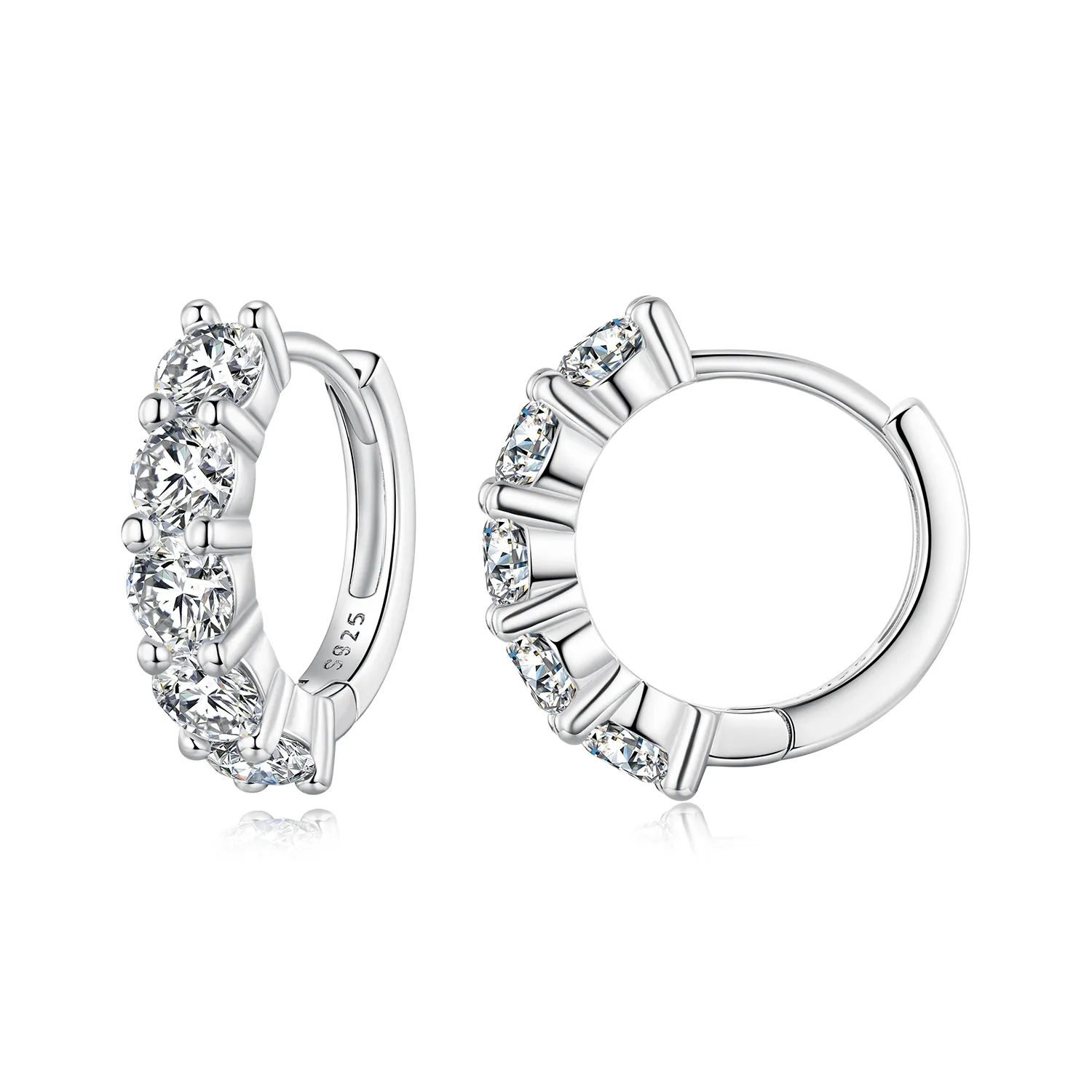 cercei pandora în stil de jumătate de cerc cu diamante moissanite mse033
