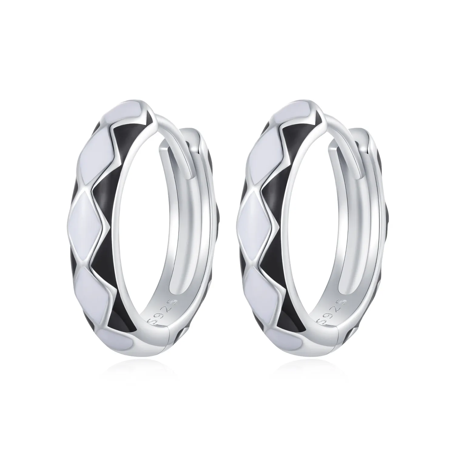 cercei tip pandora cu model în formă de diamant sce1611 bk
