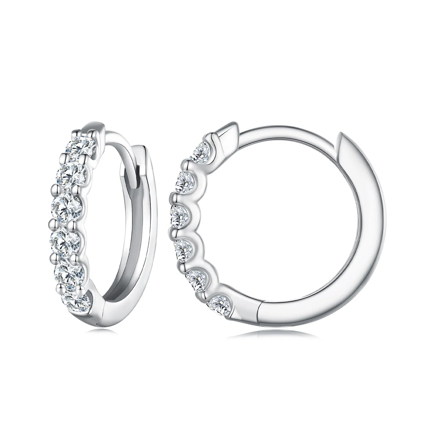 cercei tip pandora cu moissanite în formă de cercuri mse029