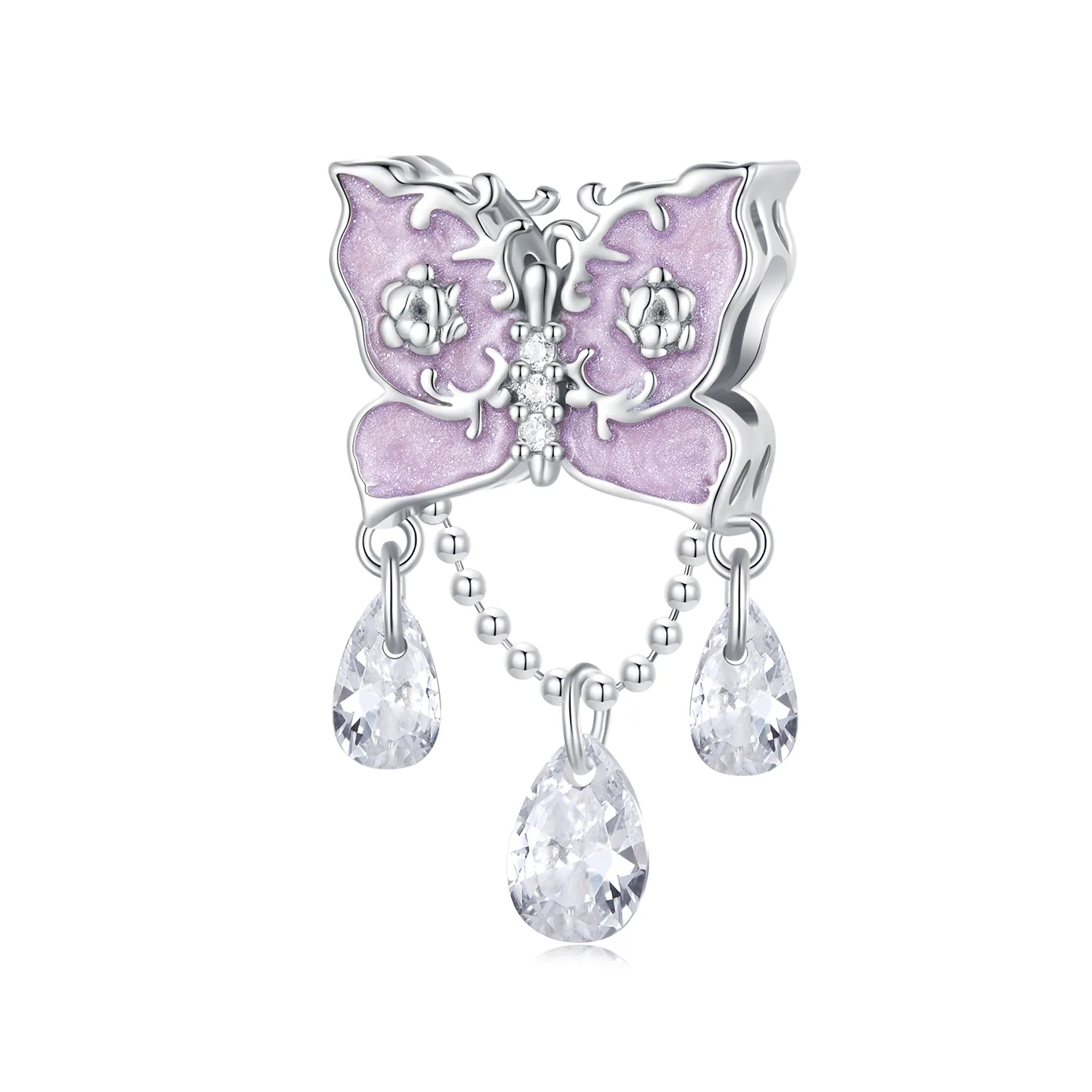 charm în stil pandora cu fluture scc2543