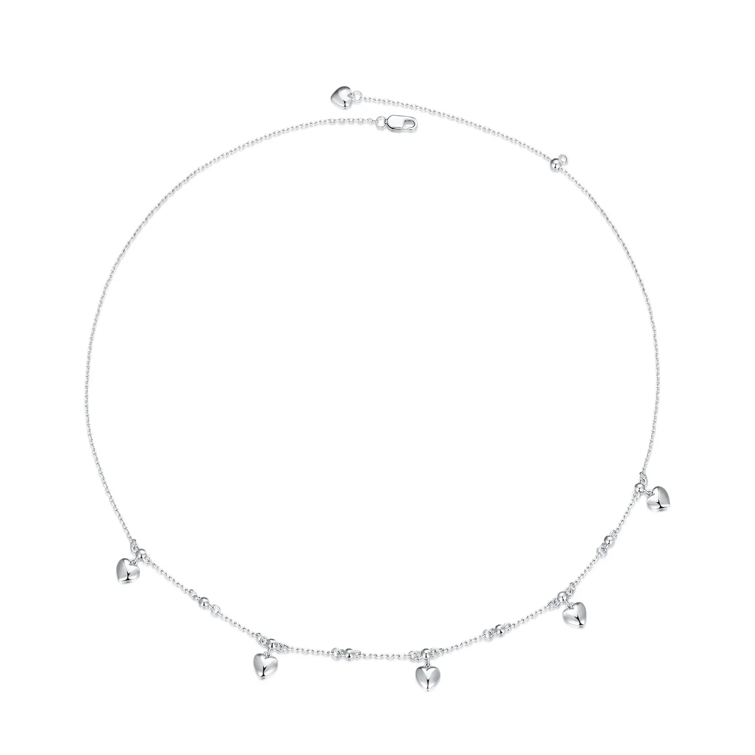 colier choker cu pandantiv în formă de inimă și ciucure bsn359 în stilul pandora