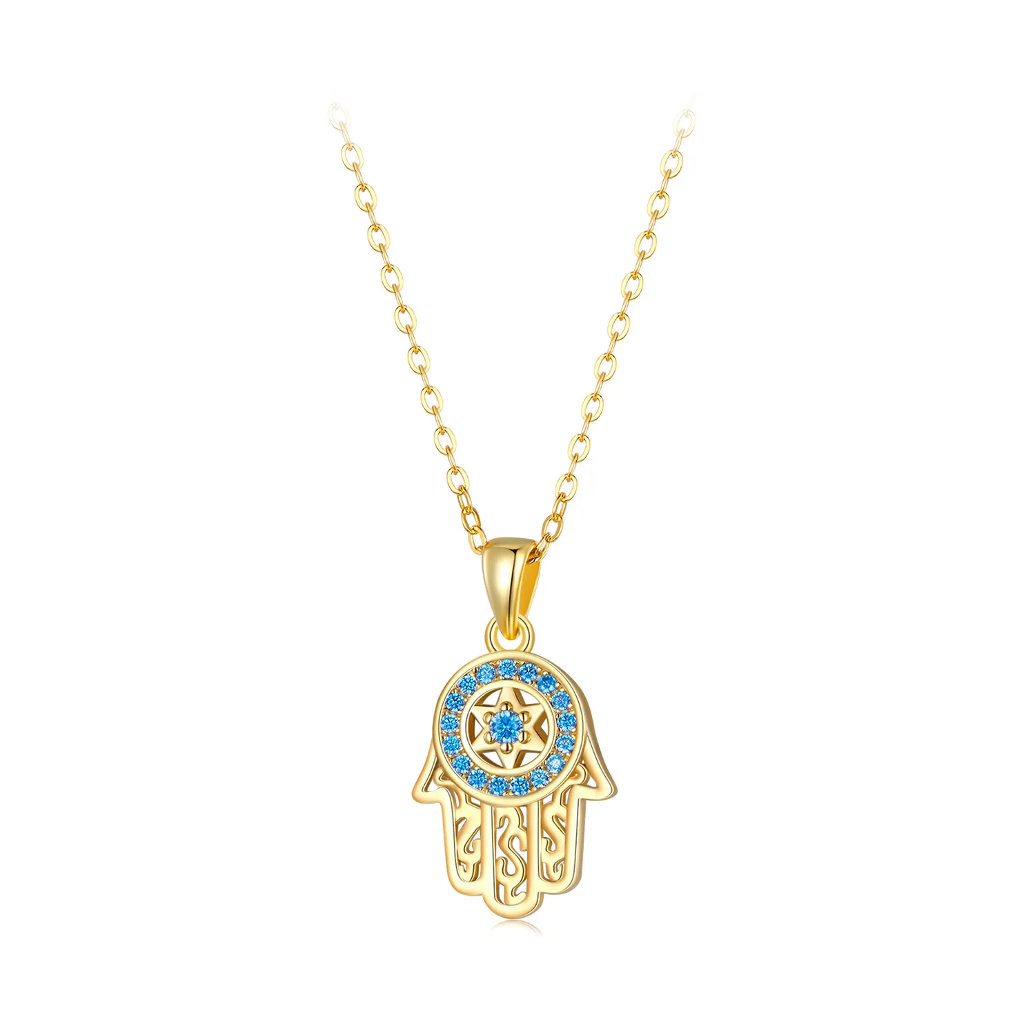colier pandora style cu talismanul fatimei de aur scn264 b