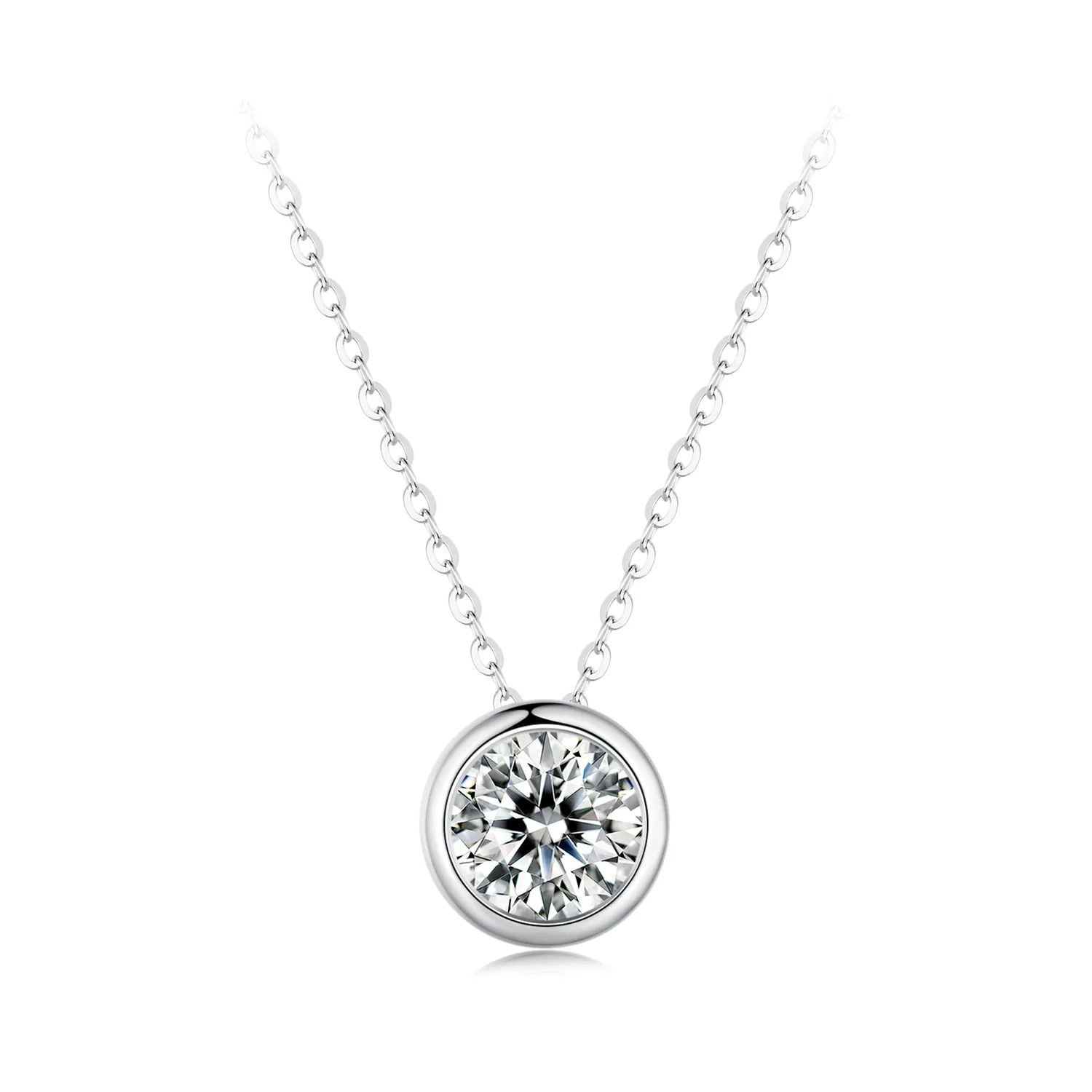 colier pandora style cu un diamant moissanite de 1 ct un certificat msn021