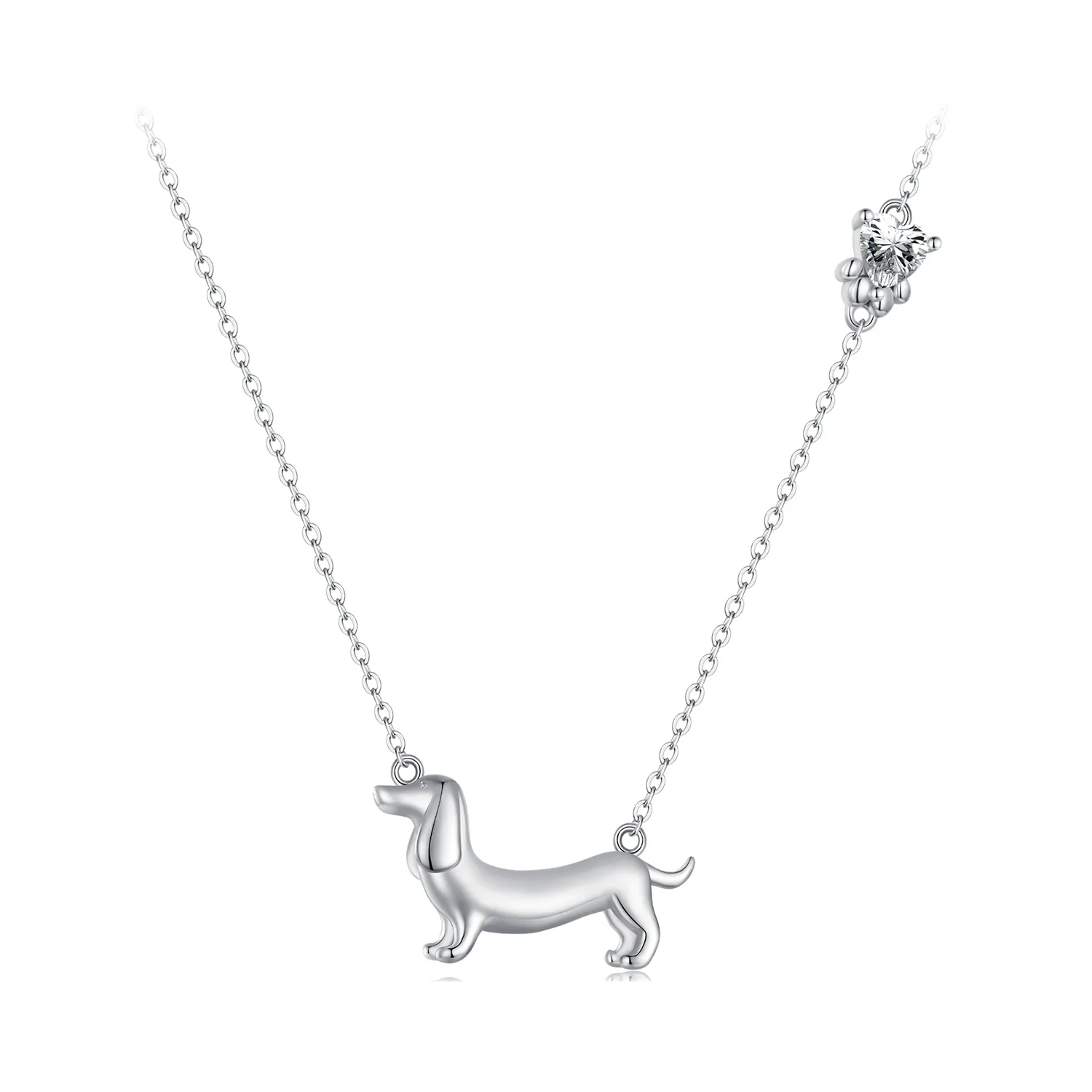 colier stil pandora cu un câine teckel scn501