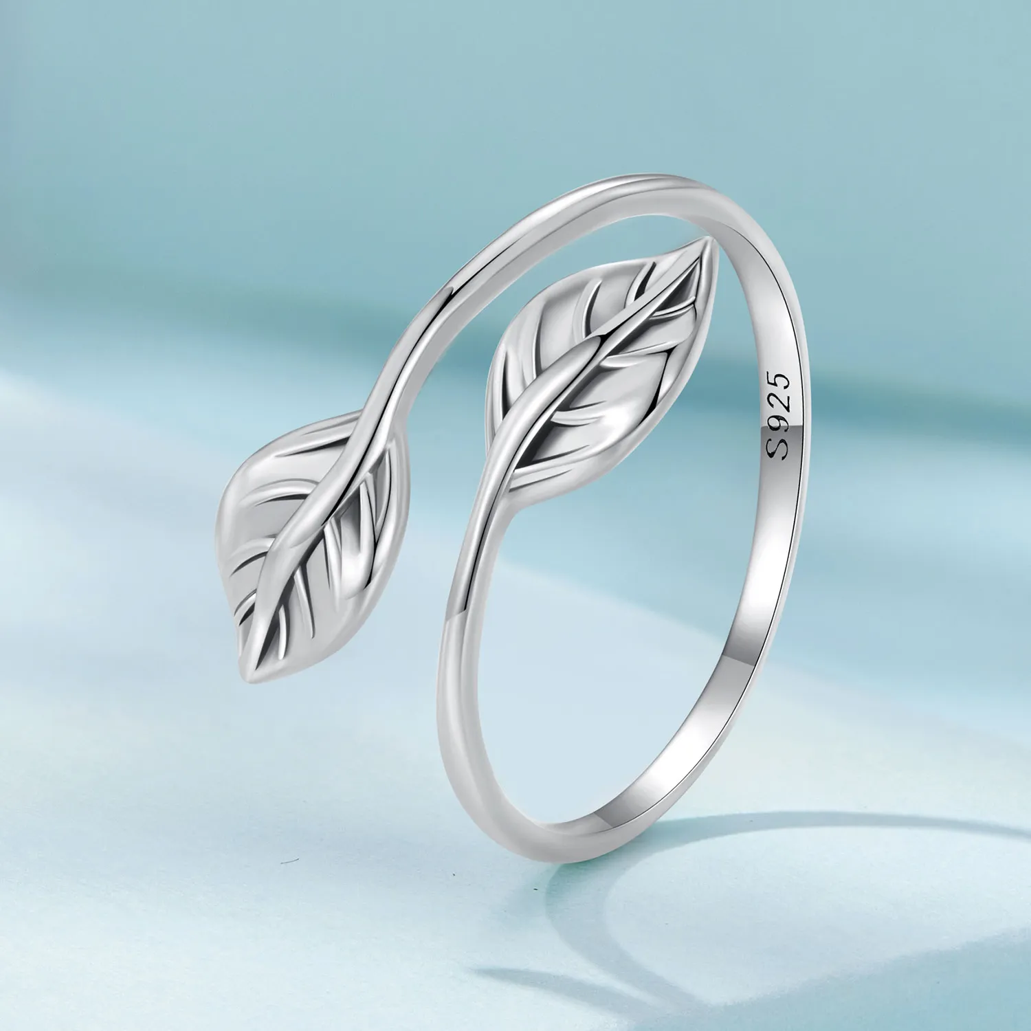 Inel cu deschidere în formă de frunză în stil Pandora - SCR975-E