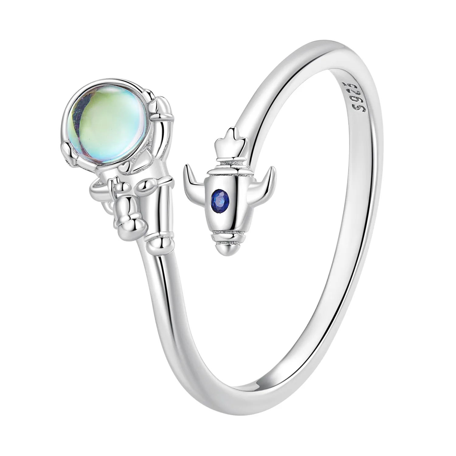 inel cu design de astronaut și navetă spațială în stilul pandora scr920