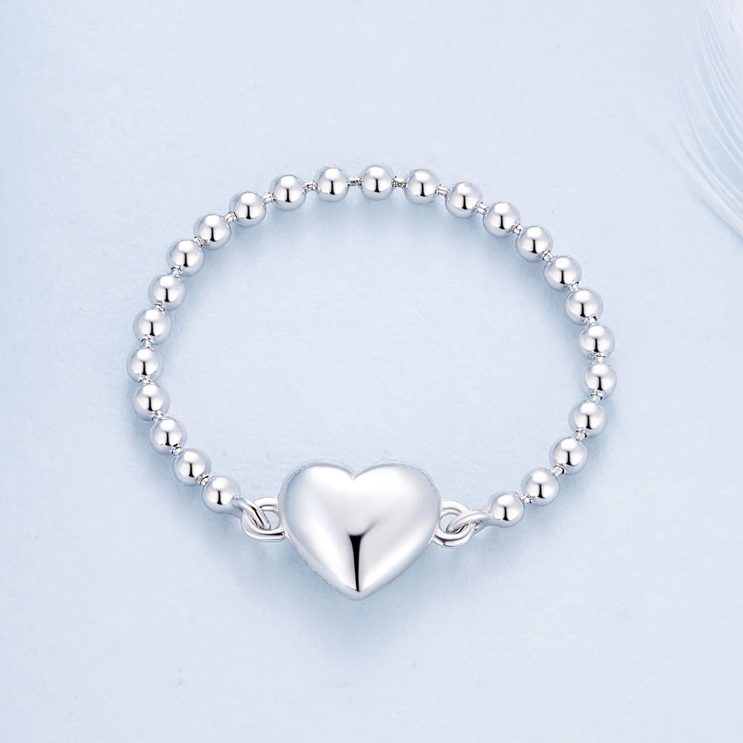 Inel cu lanț în formă de inimă stil Pandora - BSR488