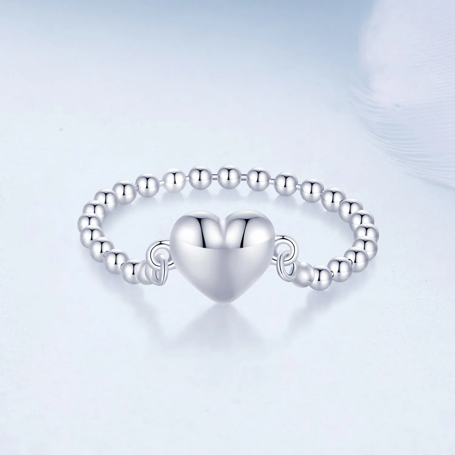 Inel cu lanț în formă de inimă stil Pandora - BSR488