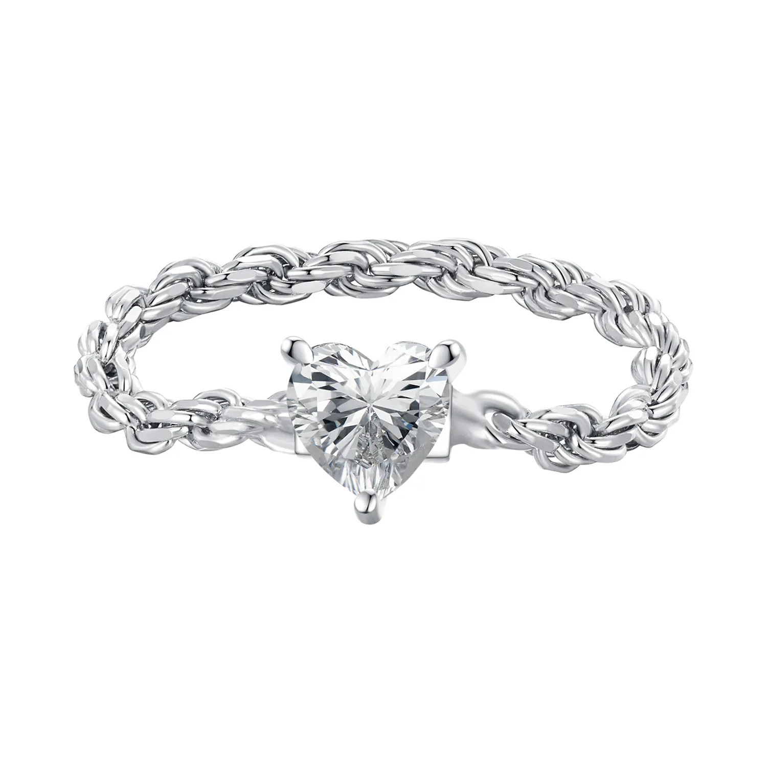 Inel cu lanț în stil Pandora cu inimă - BSR410