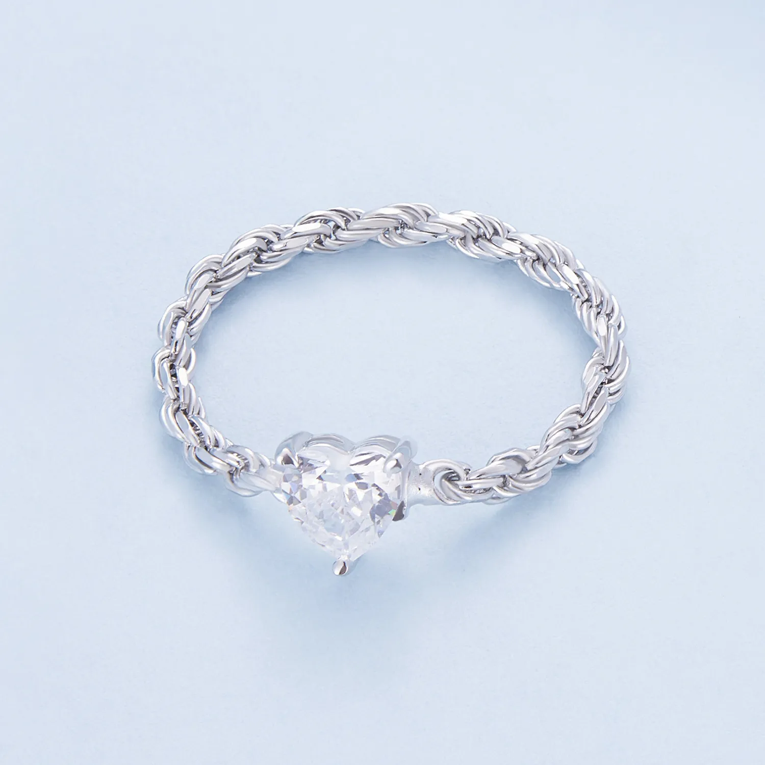 Inel cu lanț în stil Pandora cu inimă - BSR410