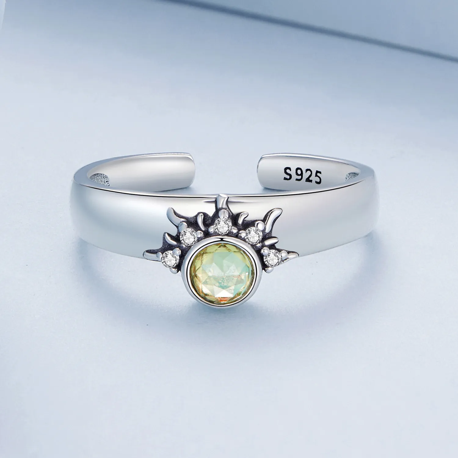 Inel cuplu în stil Pandora cu soare, lună și stele - BSR491-E
