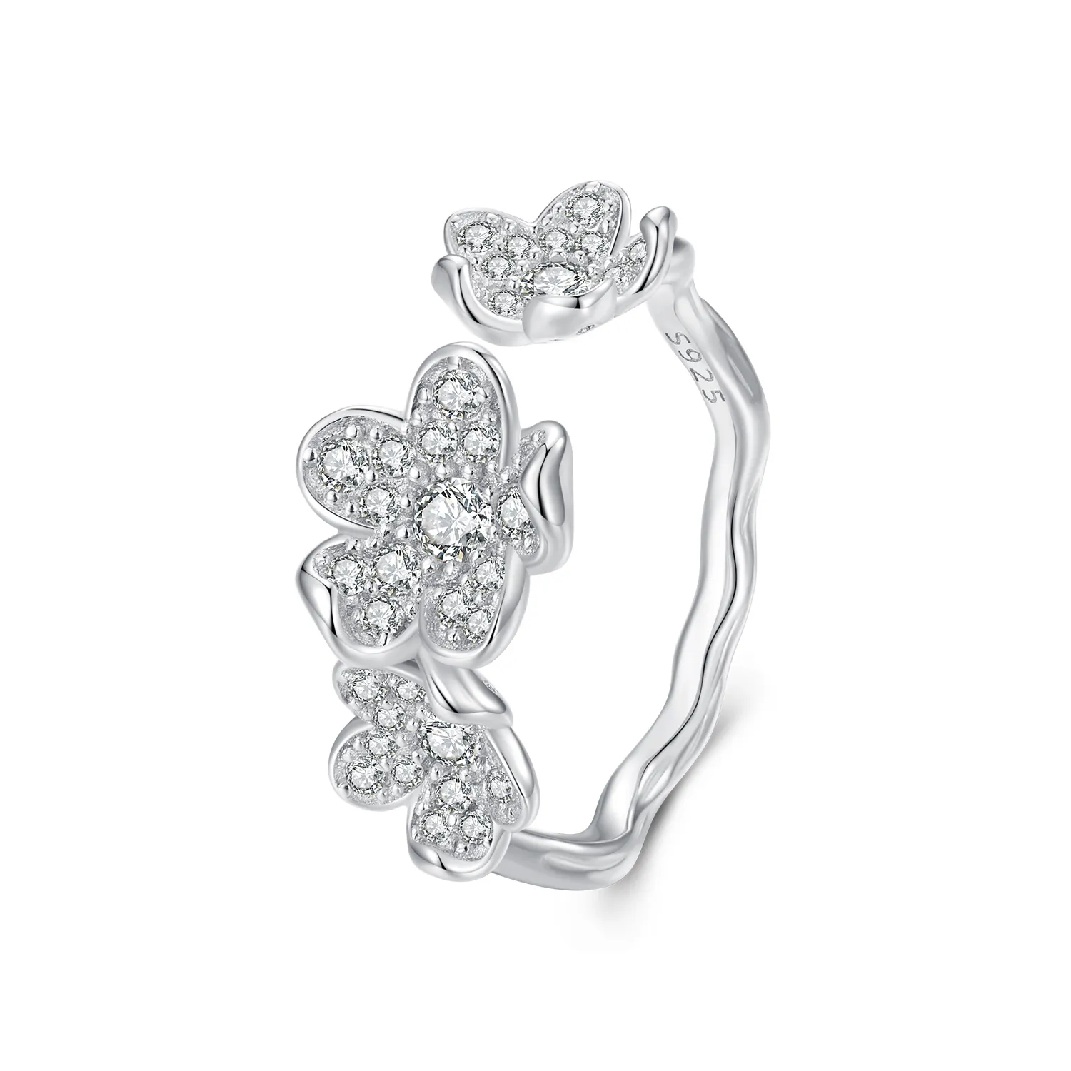 inel de stil pandora plin cu flori bsr447