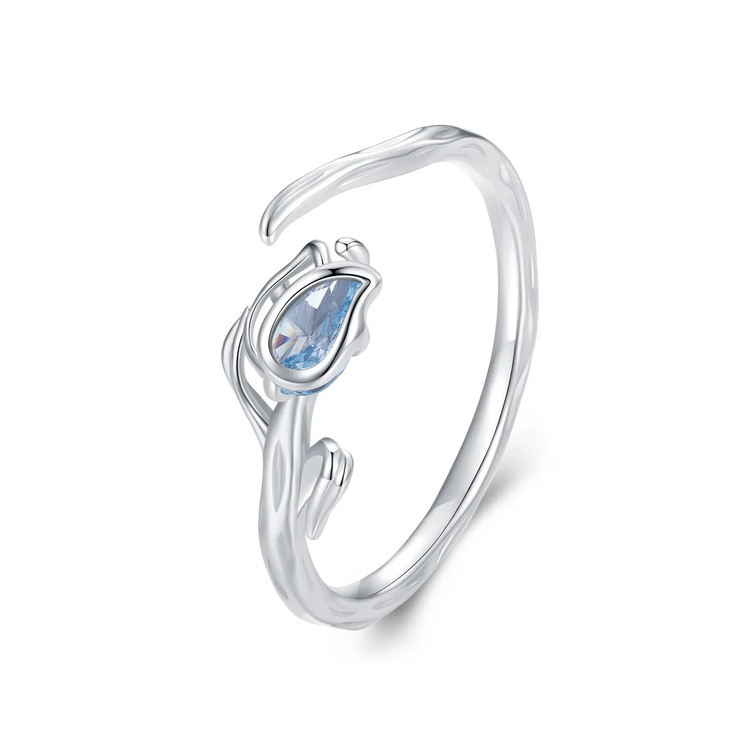 Inel deschis în stil Pandora cu floare de lalele - BSR465-E
