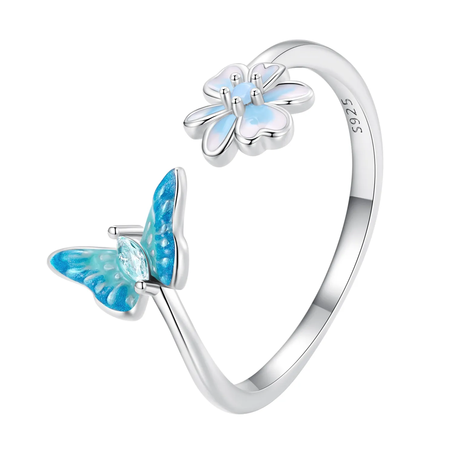 Inel deschis în stil Pandora cu fluture - SCR911