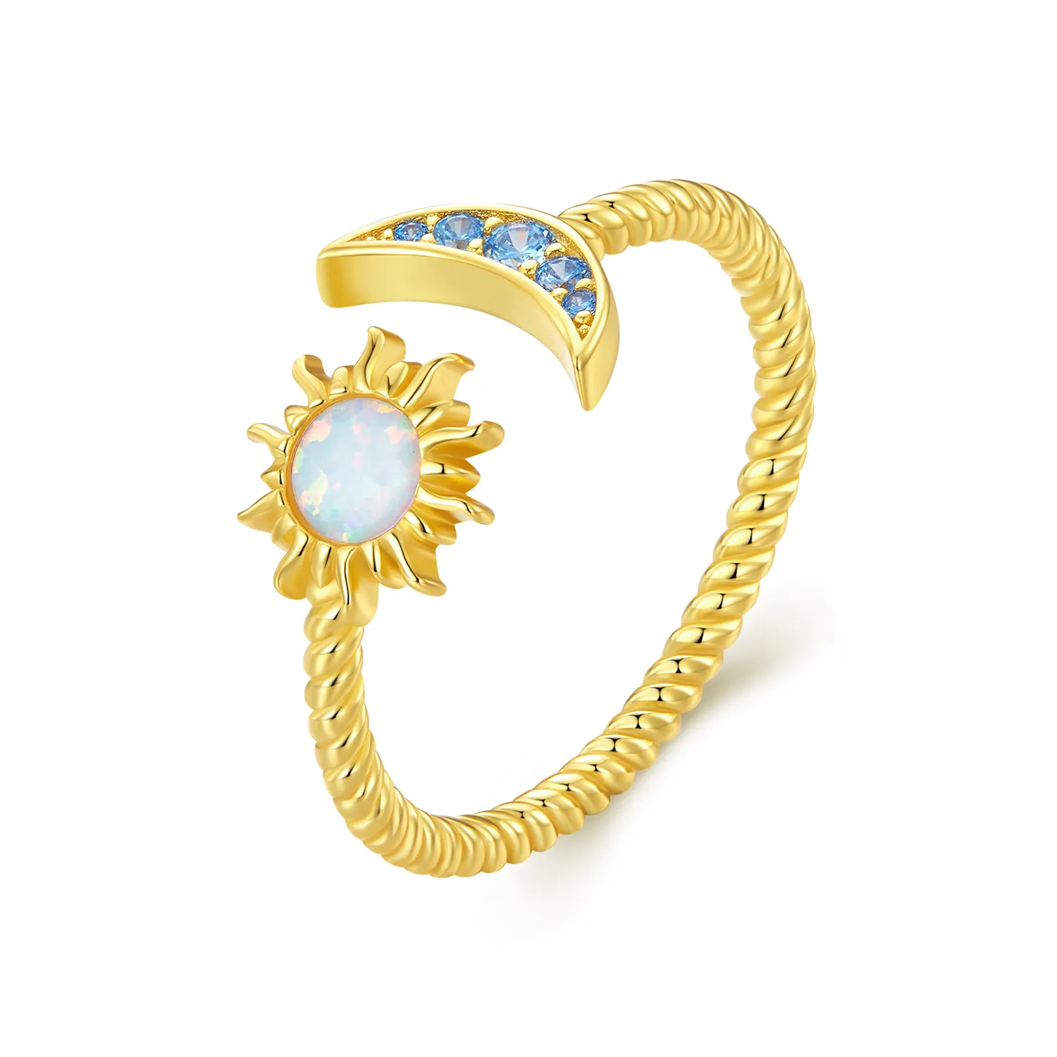 inel deschis în stil pandora cu soare lună și stele scr796 b