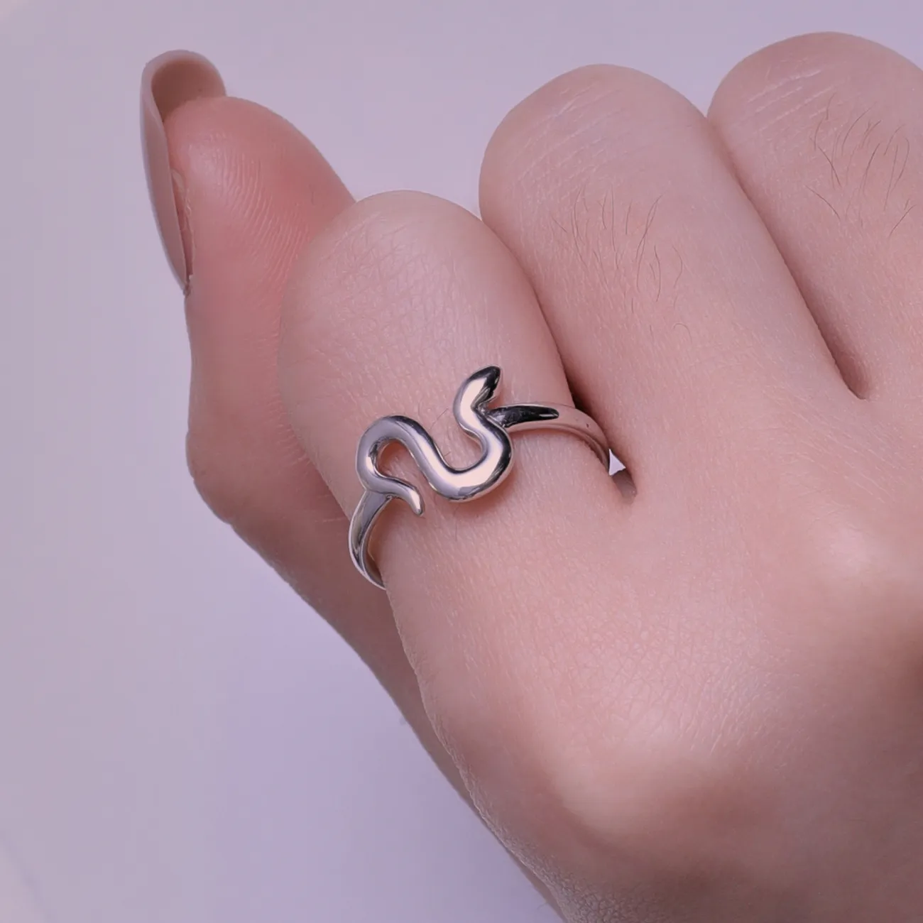 Inel deschis în stilul Pandora cu model de șarpe - SCR926