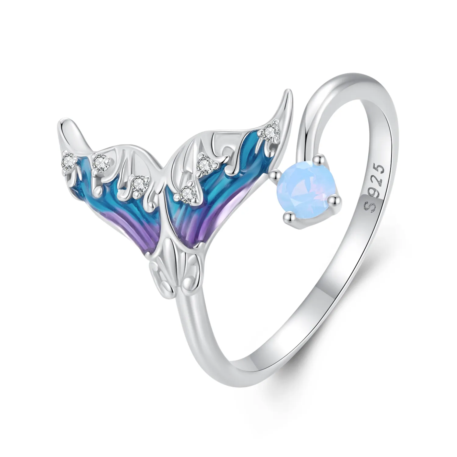 Inel deschis în stilul Pandora cu sirena visului - BSR494-E