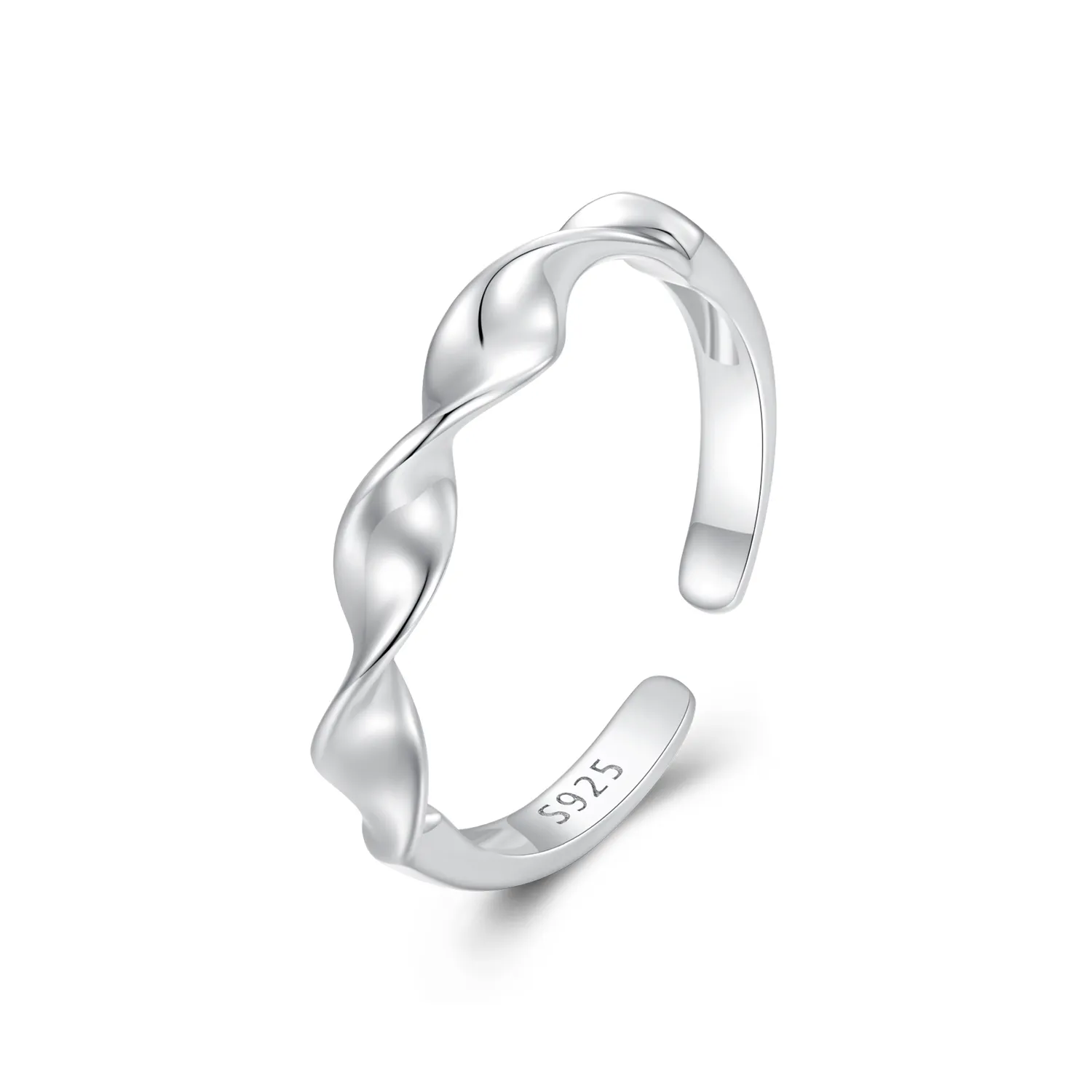 inel din argint sterling stil pandora cu design împletit bsr468 e