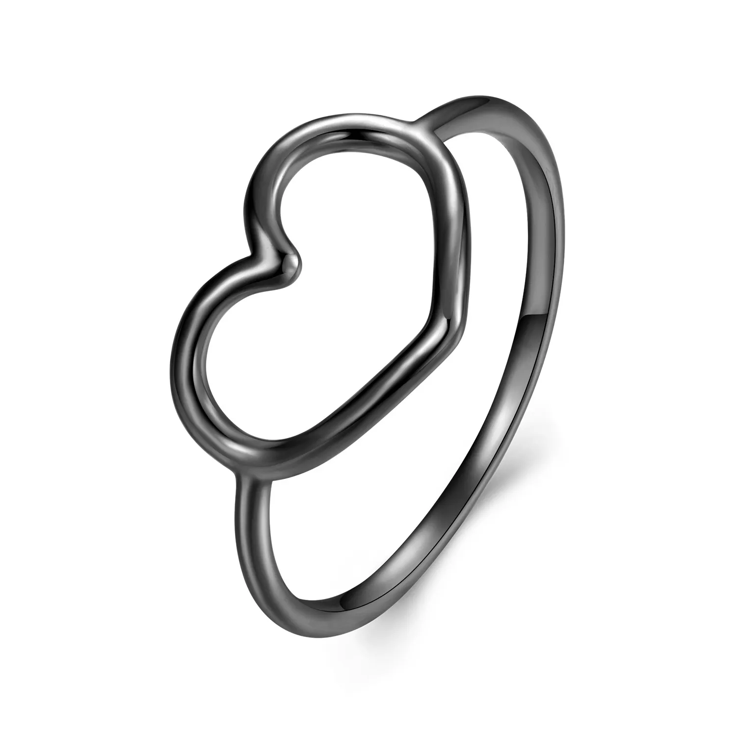 inel negru în formă de inimă în stil pandora scr641 d