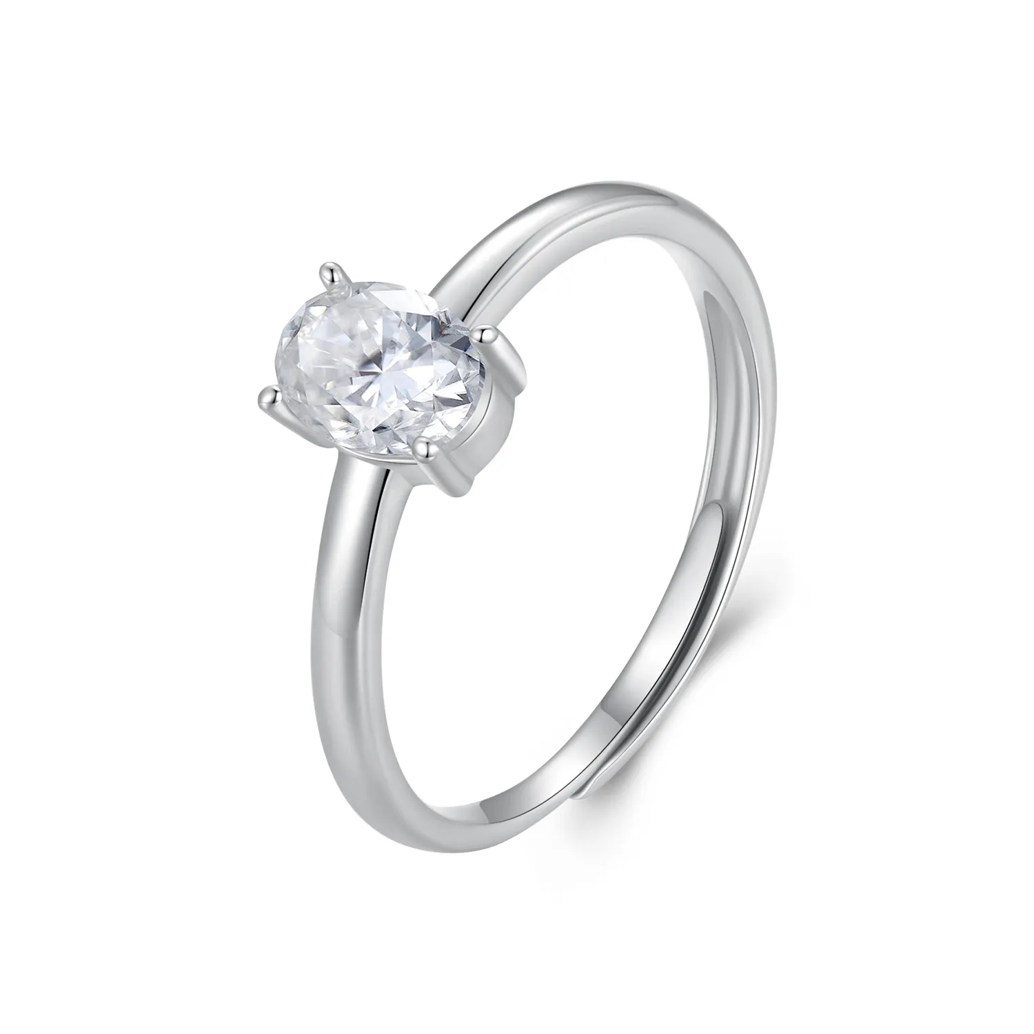 inel pandora stil cu un moissanit în formă de ou de 1 ct un certificat msr039