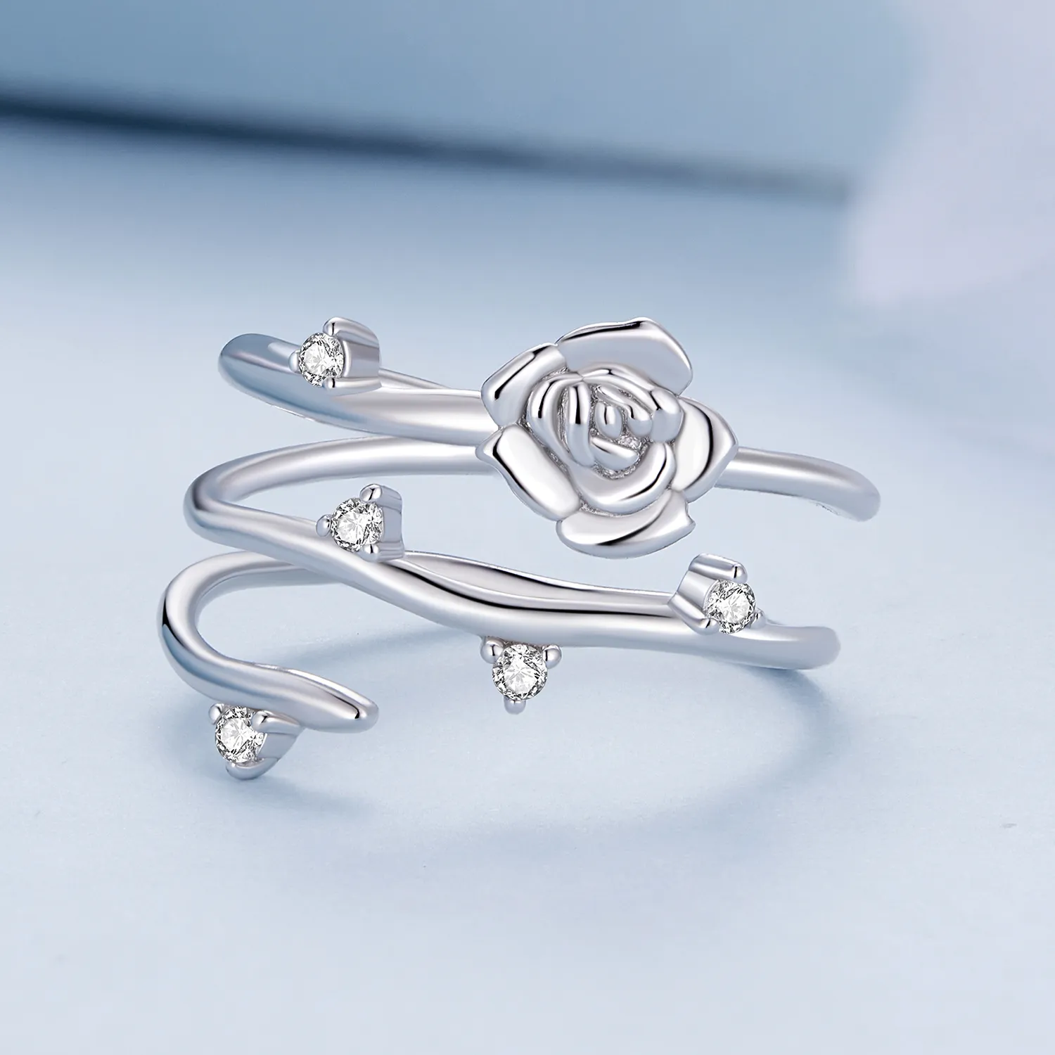 Inel personalizat în stil Pandora, cu design versatil de viță de trandafir - BSR404
