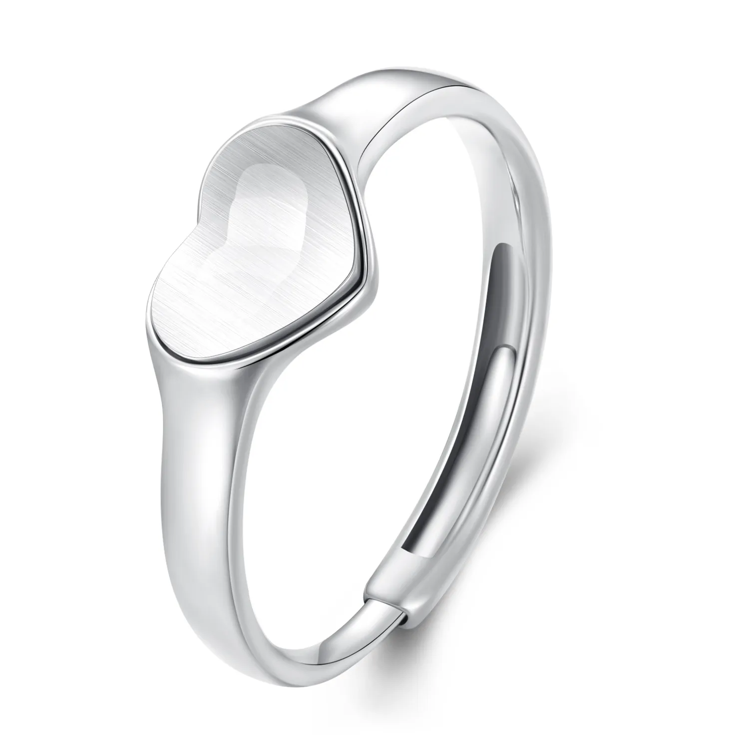 inel reflectorizant în formă de inimă în stil pandora bsr434