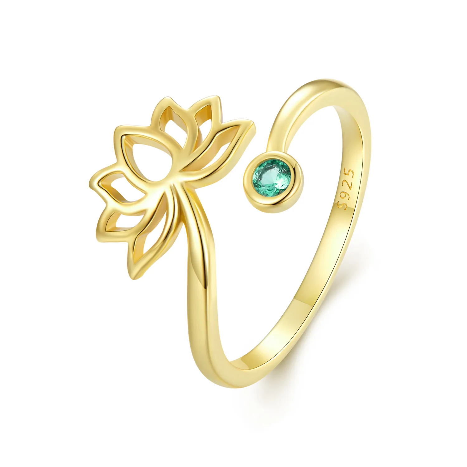 inel simplu de stil pandora cu floare de lotus deschisă scr821 b