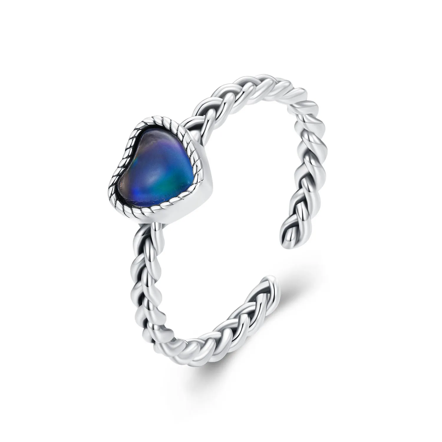inel simplu în stil pandora cu un design în formă de inimă cu o torsiune scr956
