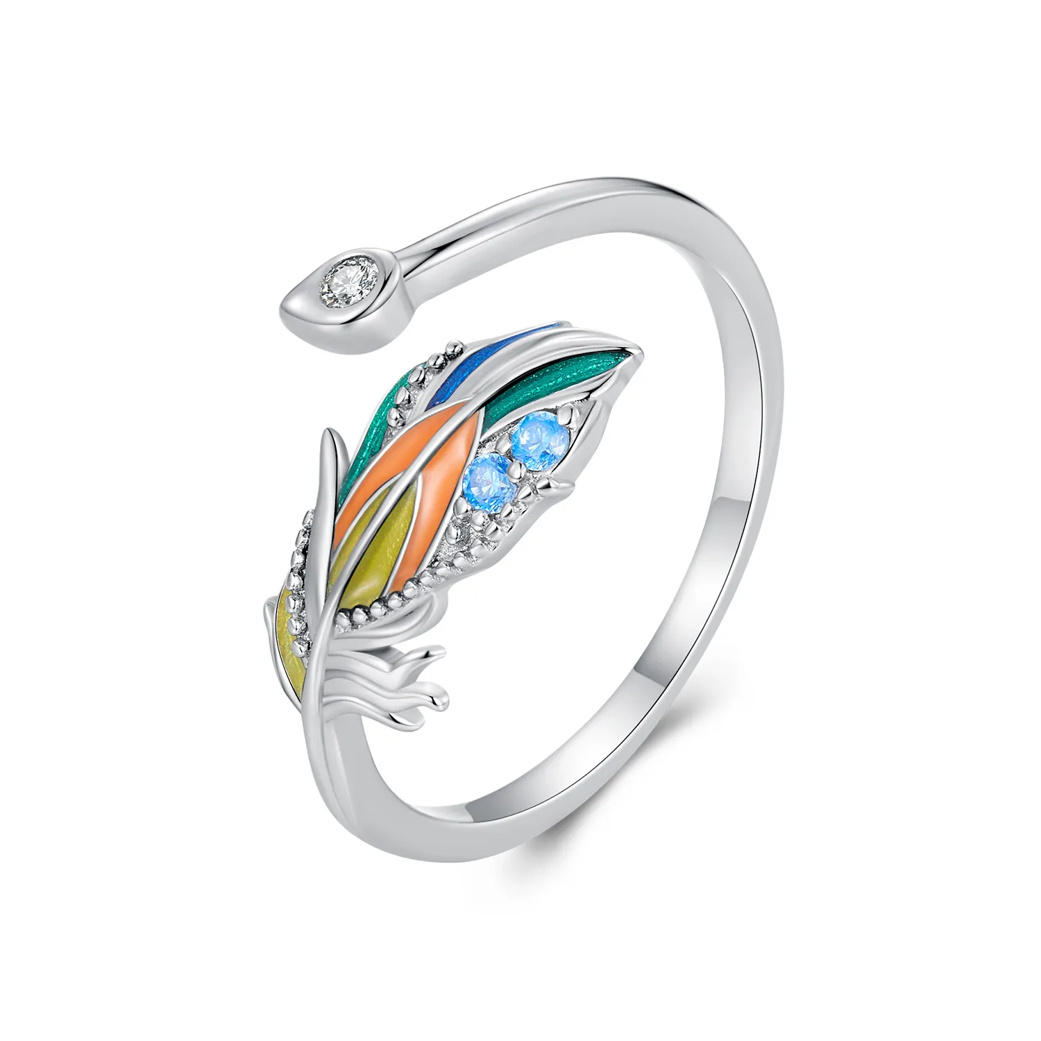 inel stil pandora cu pene bsr469 e