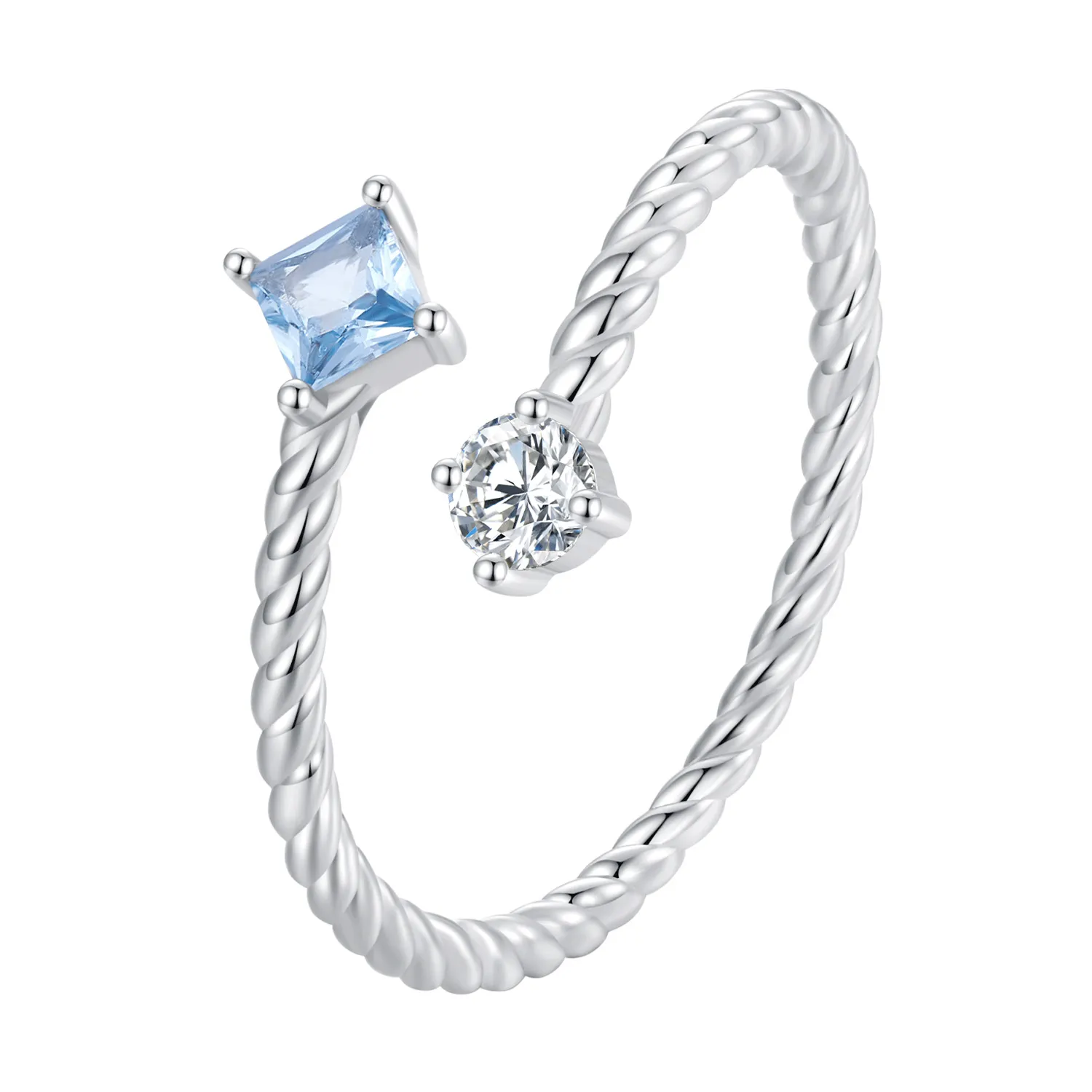inel în stil pandora cu design albastru în formă de spirală scr923