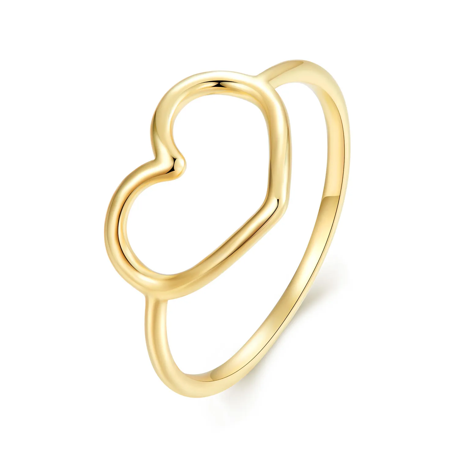 Inel în stil Pandora, formă inimă, aurit - SCR641-B