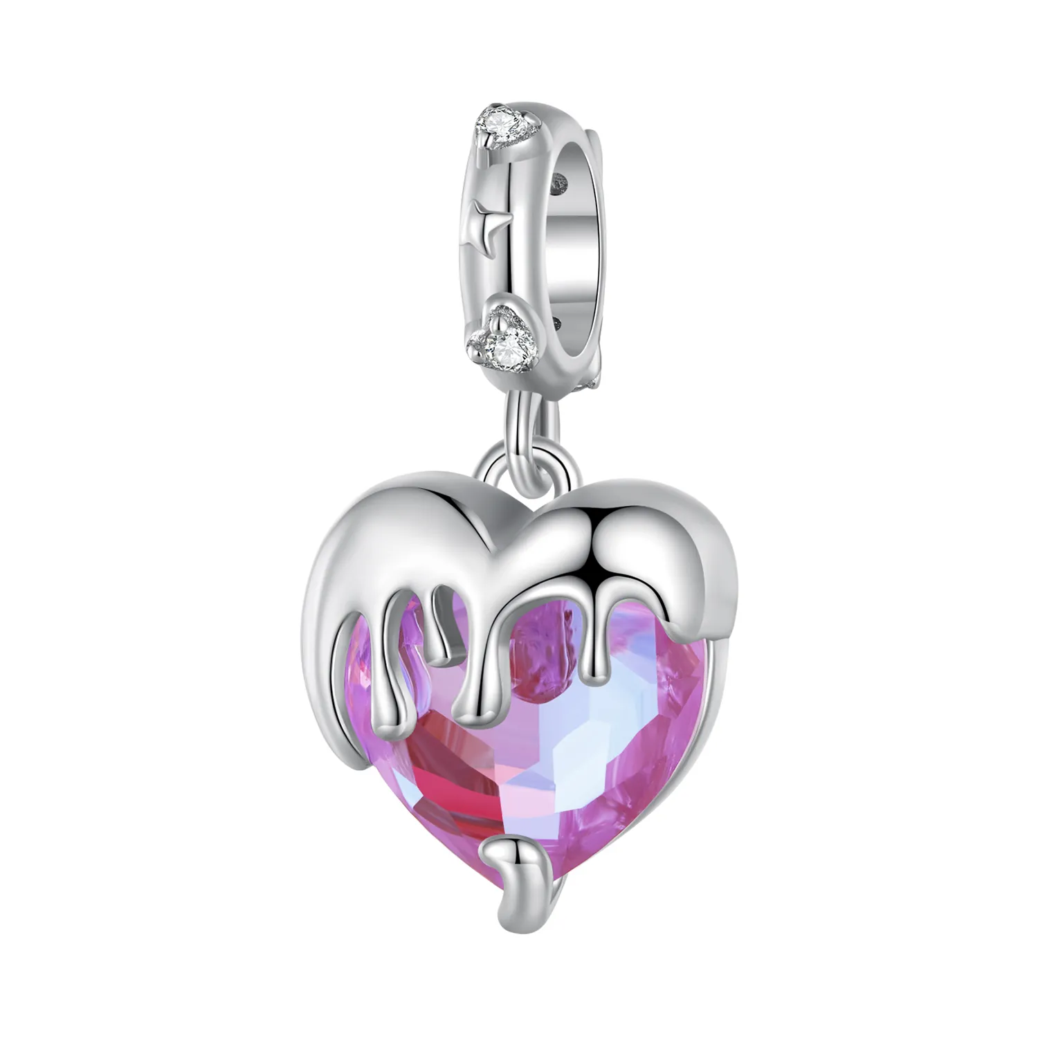 Pandantiv stil Pandora în formă de inimă topită pentru fetițe - SCC2471