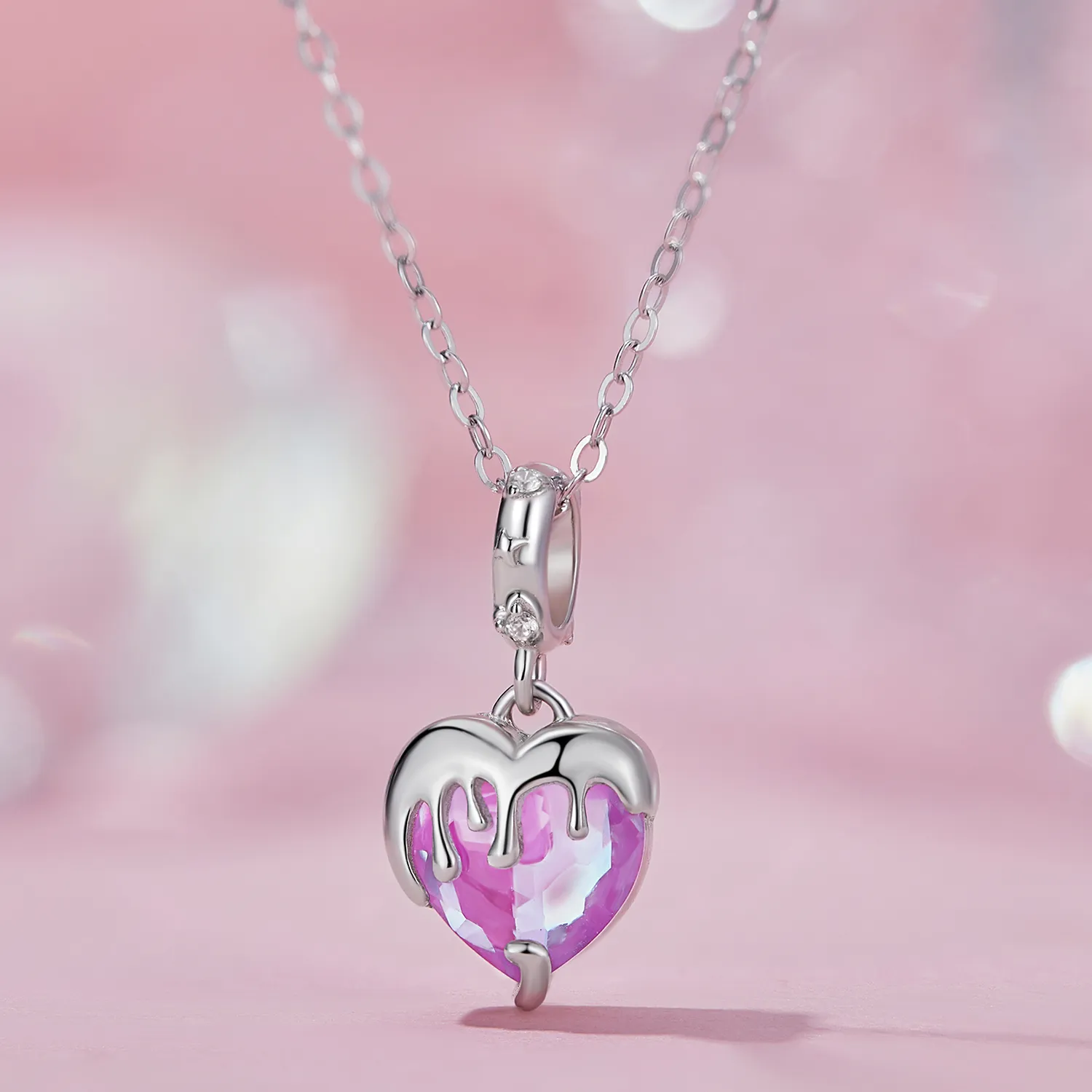 Pandantiv stil Pandora în formă de inimă topită pentru fetițe - SCC2471
