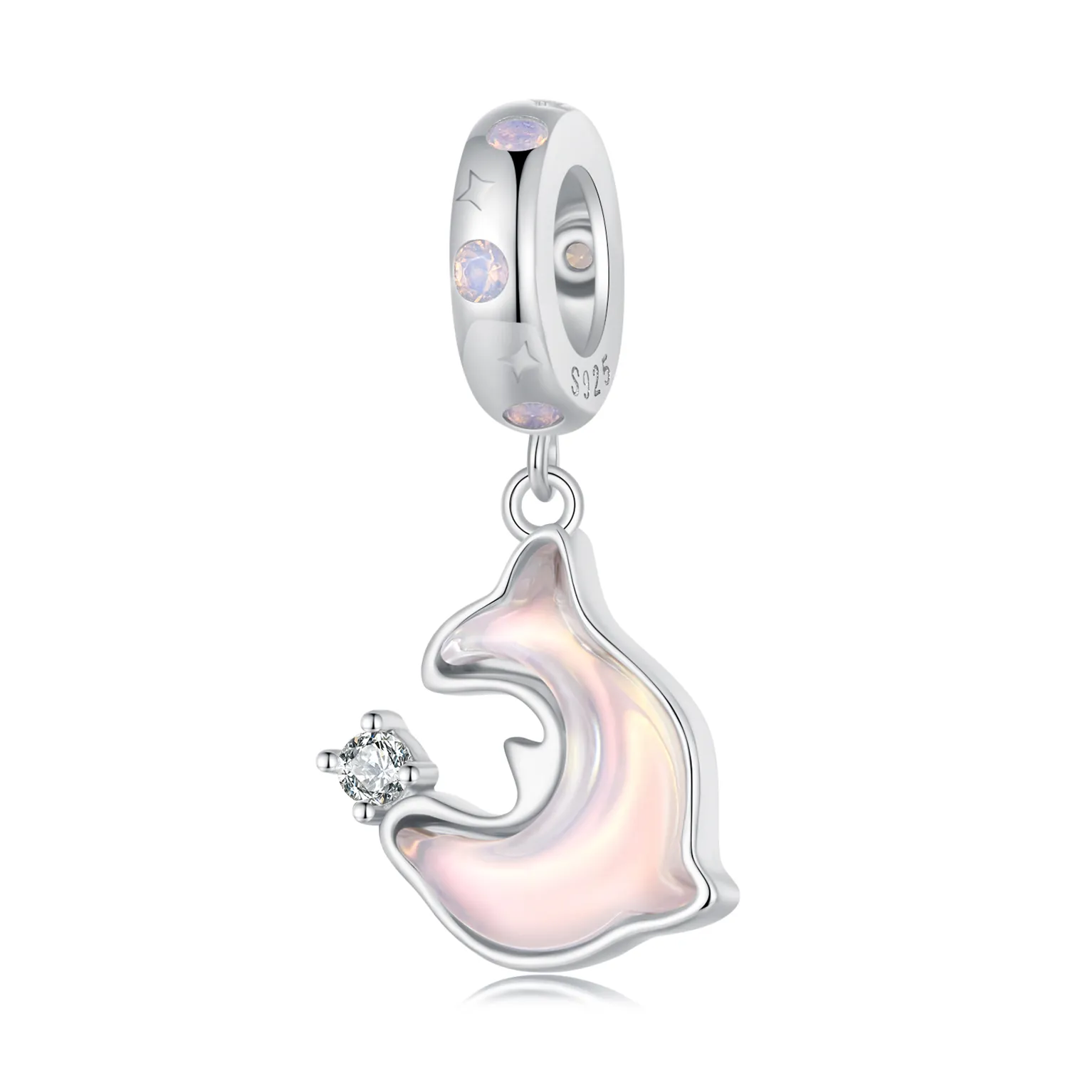 Pandantiv în stilul Pandora cu delfin roz - SCC2639