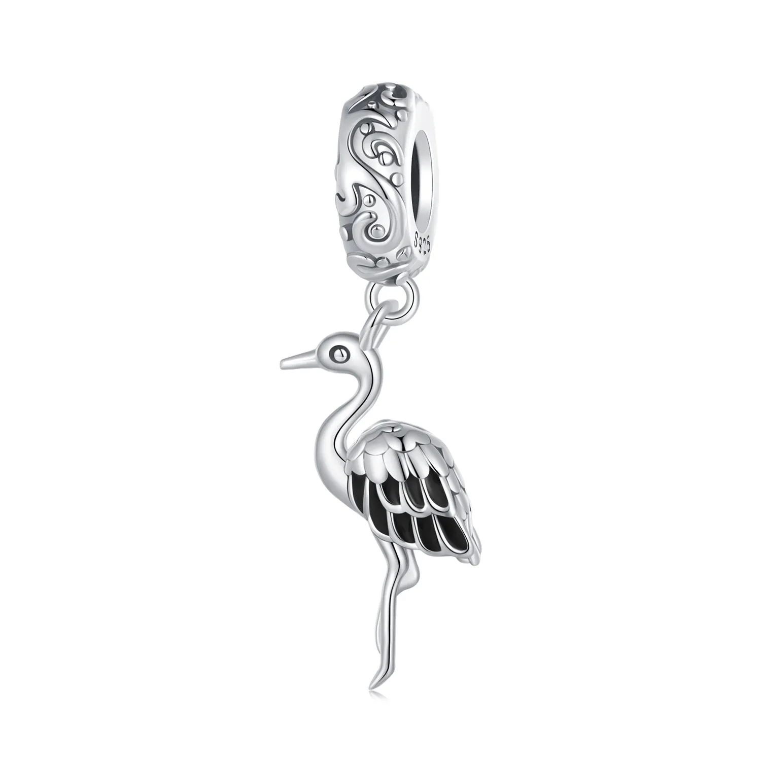 pandora stil alb barză pandantiv scc2635