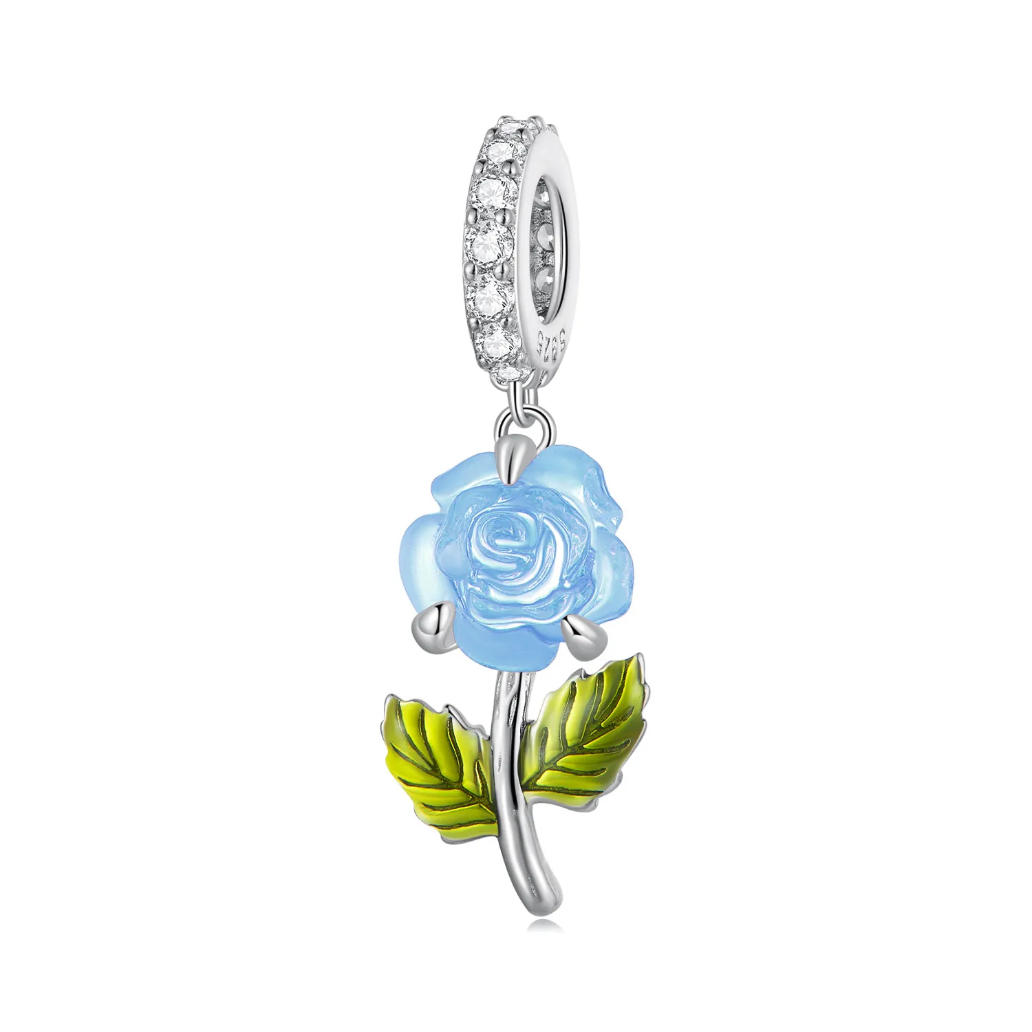pandora stil cristal trandafir danglă bsc824 bu
