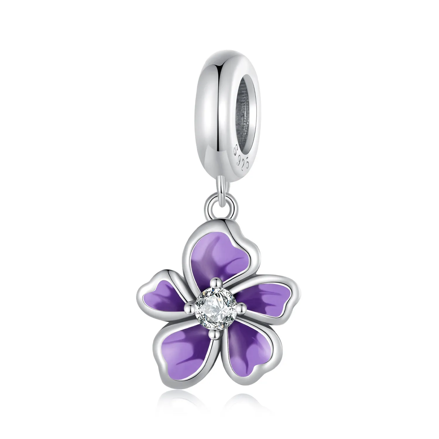 pandora style violet floare pandantiv scc2556