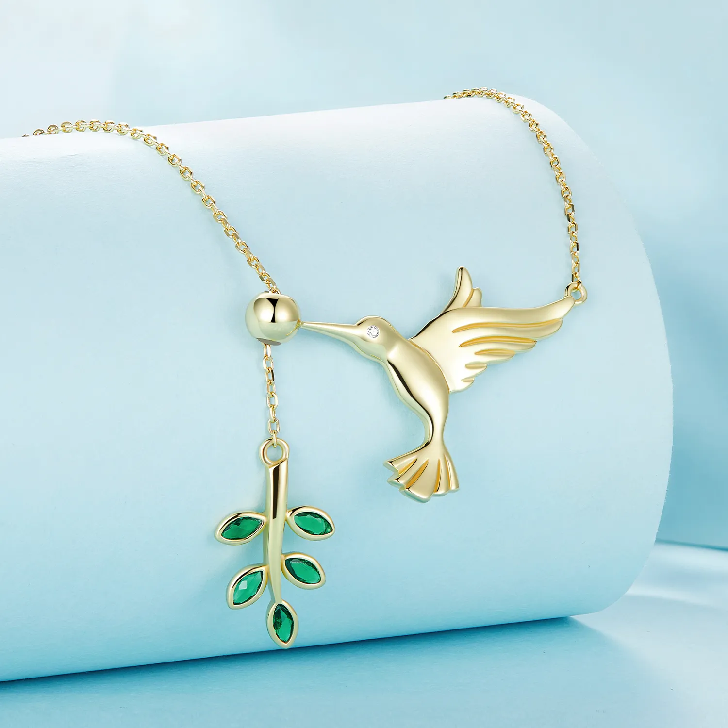 Salutări de la pasărea colibri în stil Pandora - Colier din argint 925 - SCN217-B