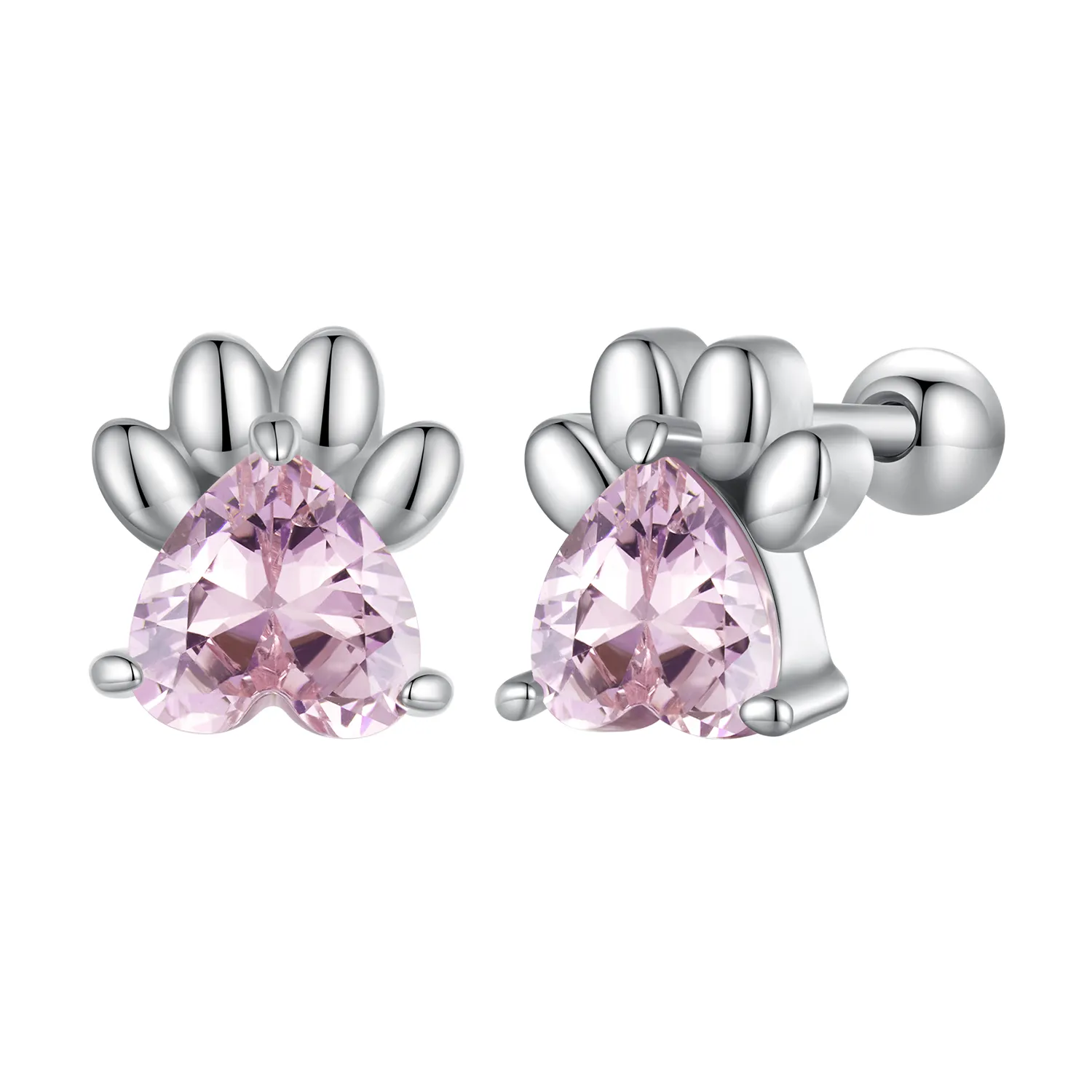 studs pandora în stilul lănțișorului roz cu urme de cățel sce1574