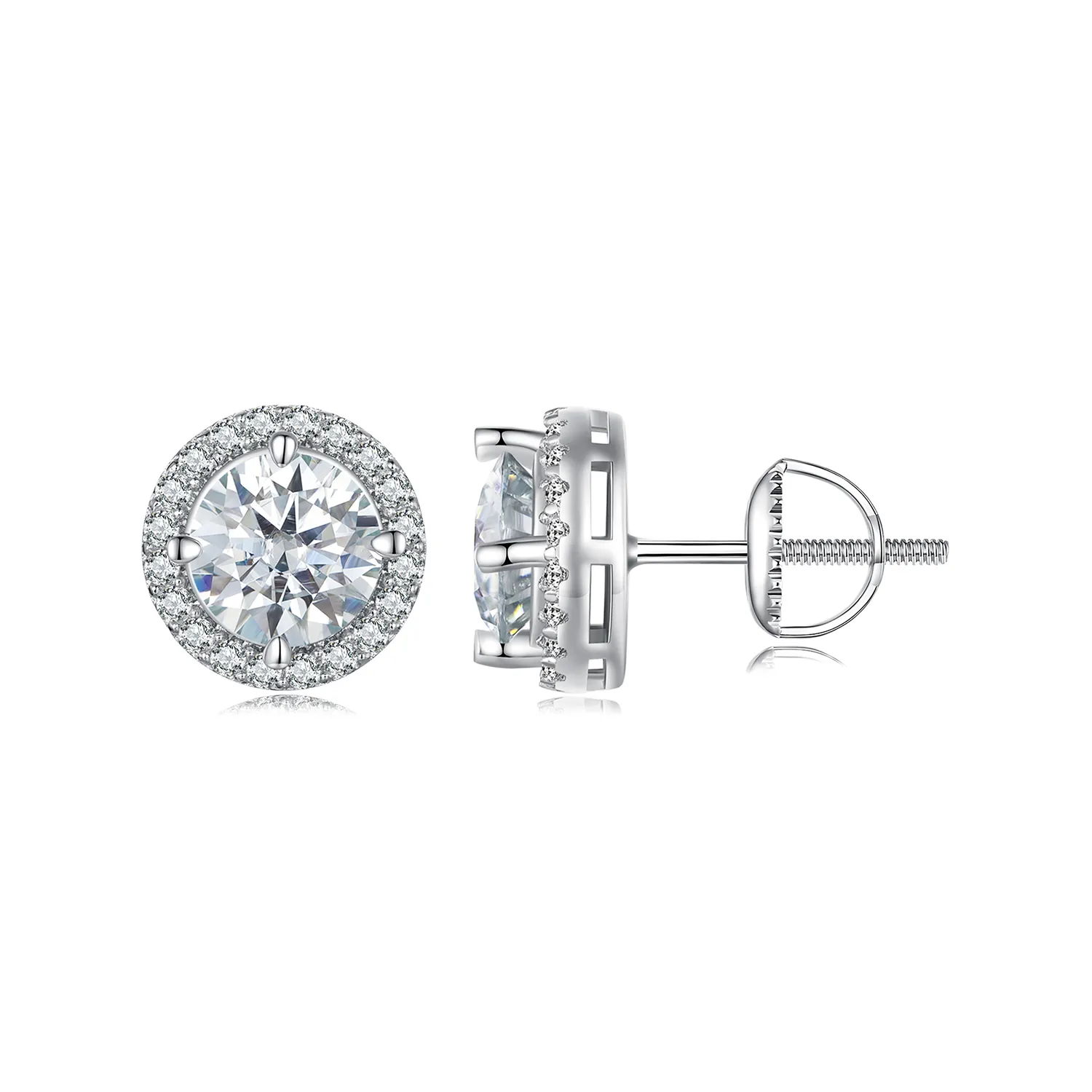 studs uri pandora style cu moissanite de 1 ct două certificate mse039