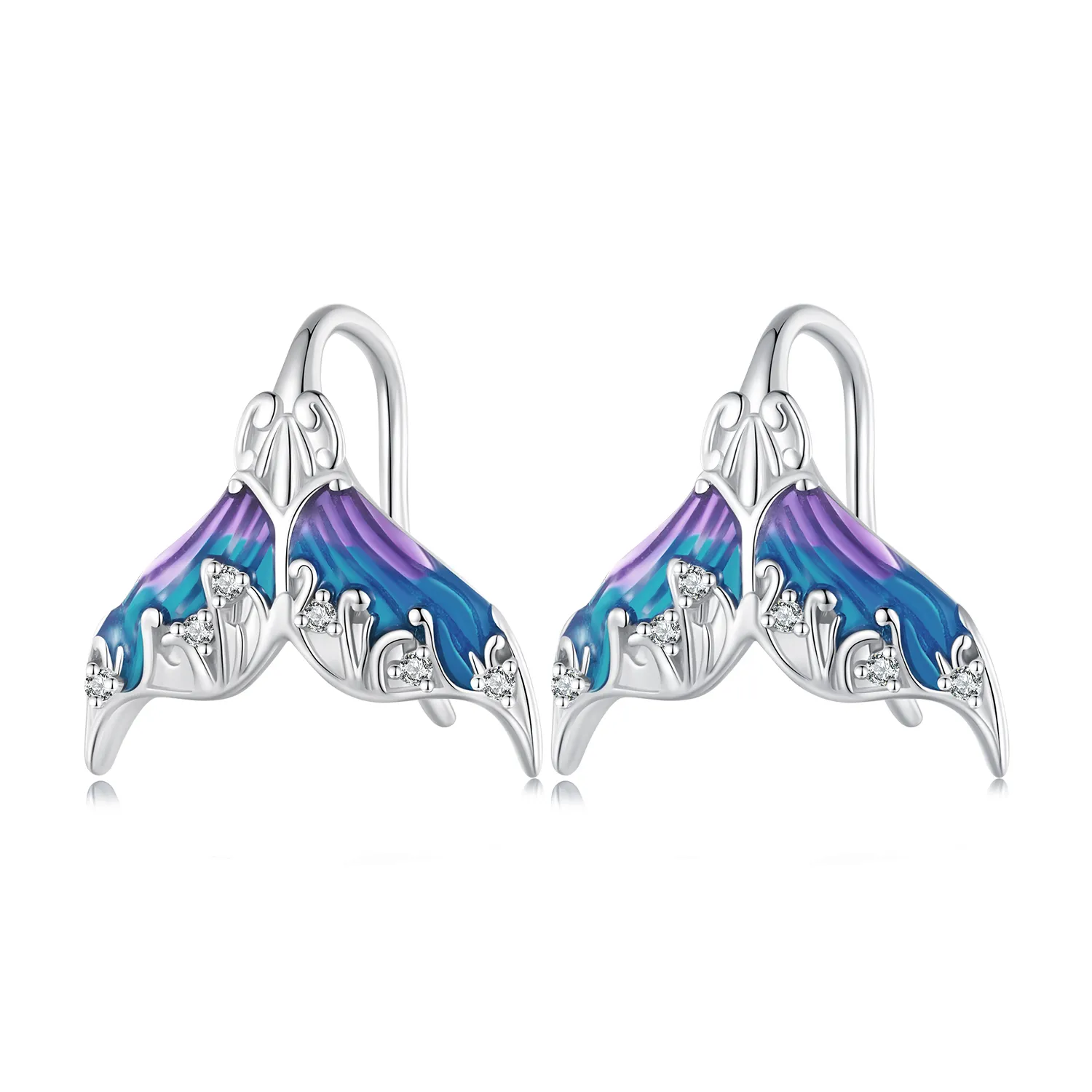 Studuri pentru urechi în stilul Pandora cu coadă de sirena - Dreamman - BSE921