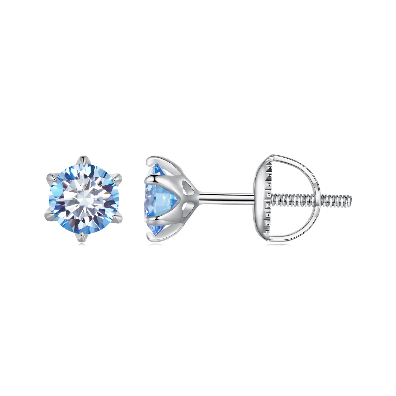 studurile de cercei pandora style aquamarine moissanite mse025 slb