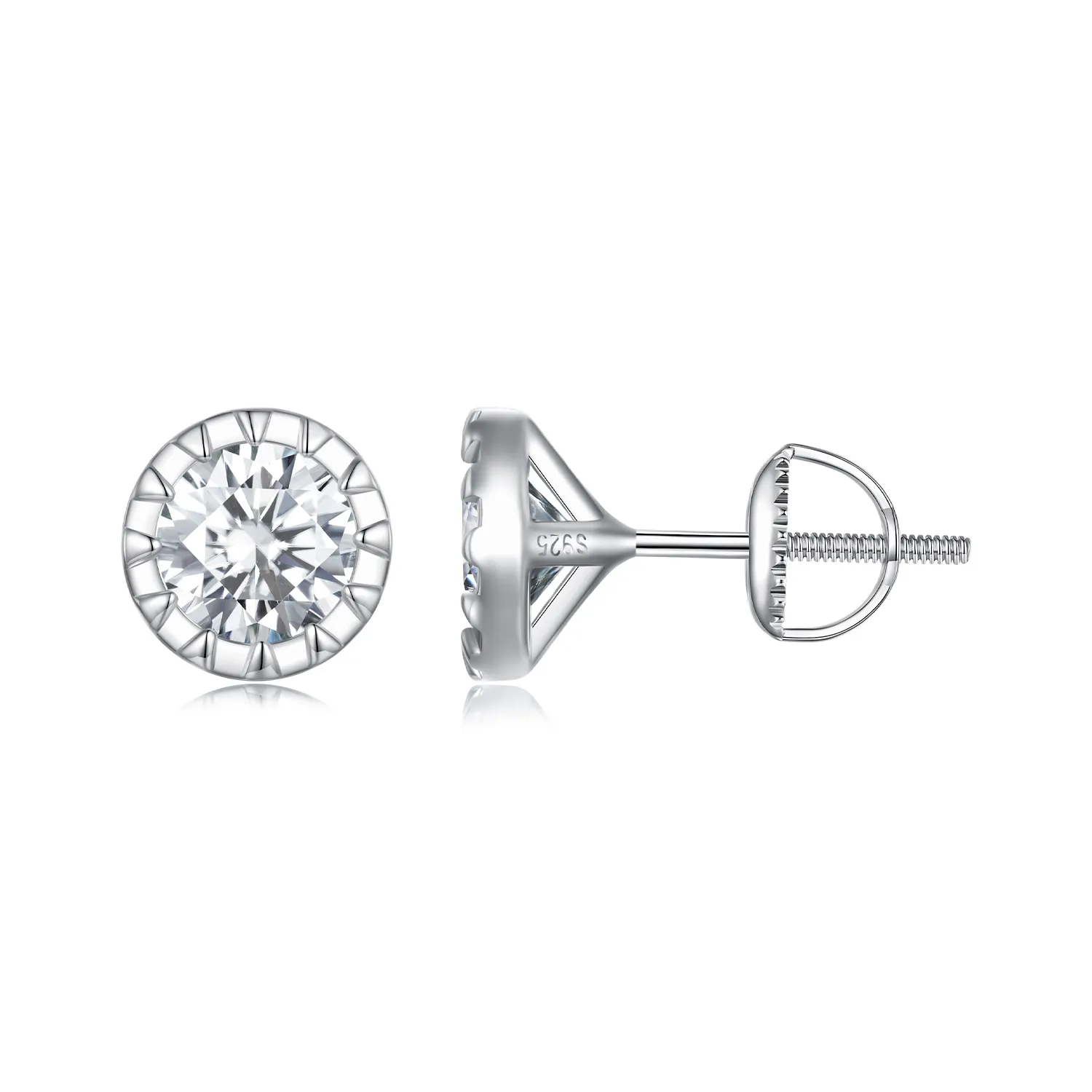 studurile pentru urechi în stilul pandora cu moissanite de 1 ct mse027