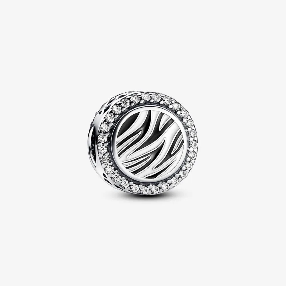 breloc din argint sterling cu imprimeu zebră 792016cz_e025