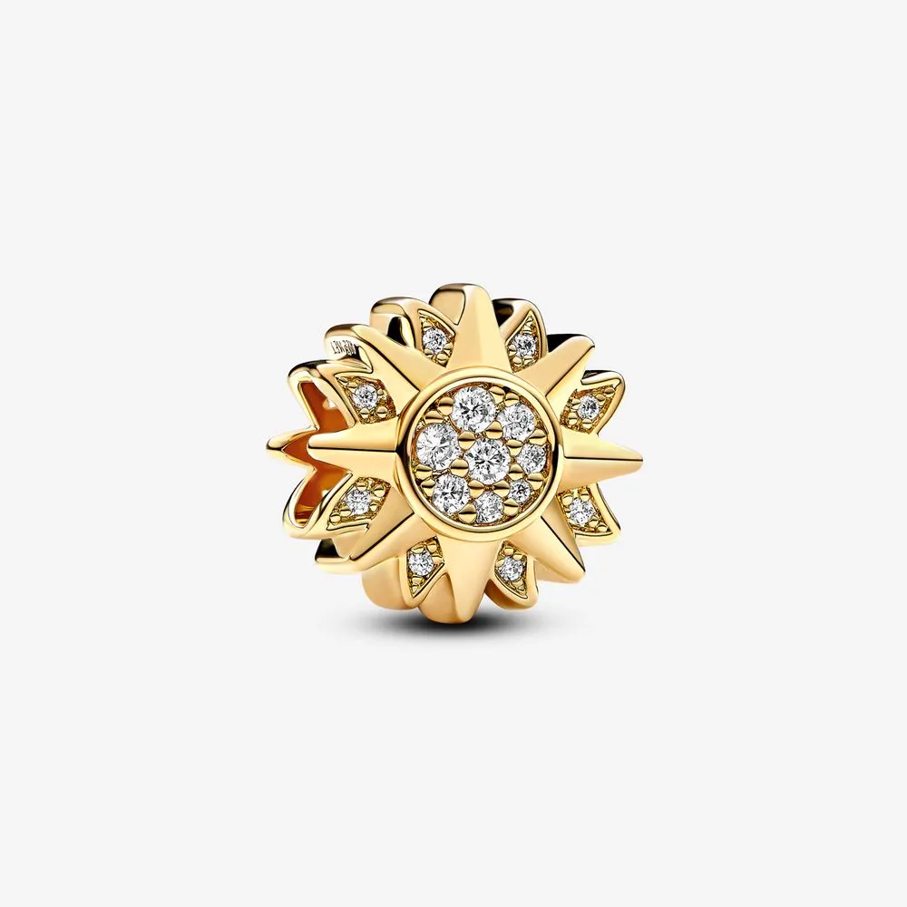 breloc sun placat cu aur de 14k cu zirconiu cubic transparent 762839c01