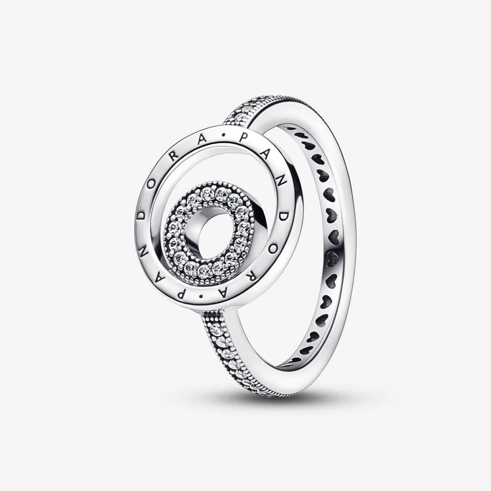 pandora signature logo circles pavé inel 192316c01